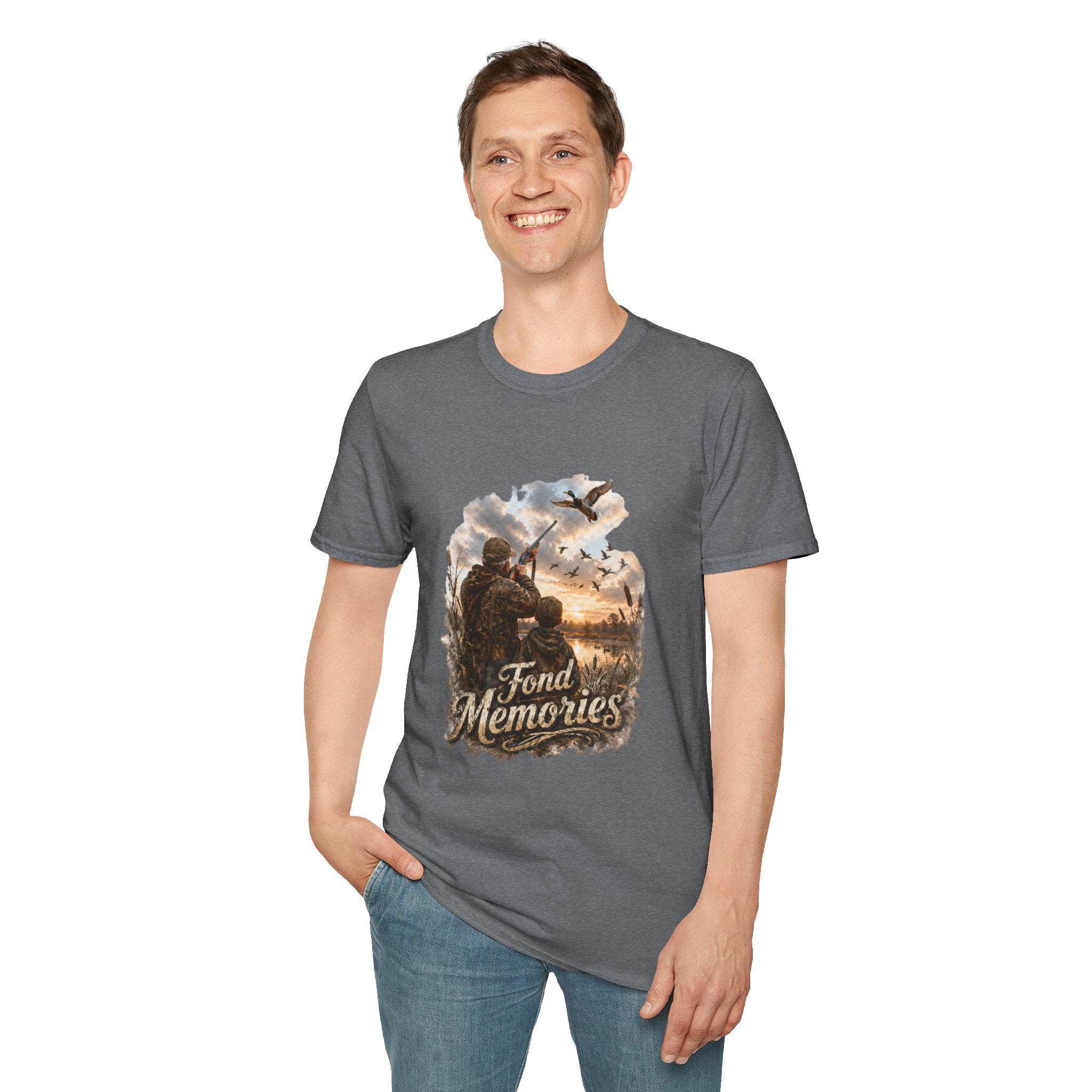 Grandpa and Grandson Hunting Unisex Softstyle T-Shirt