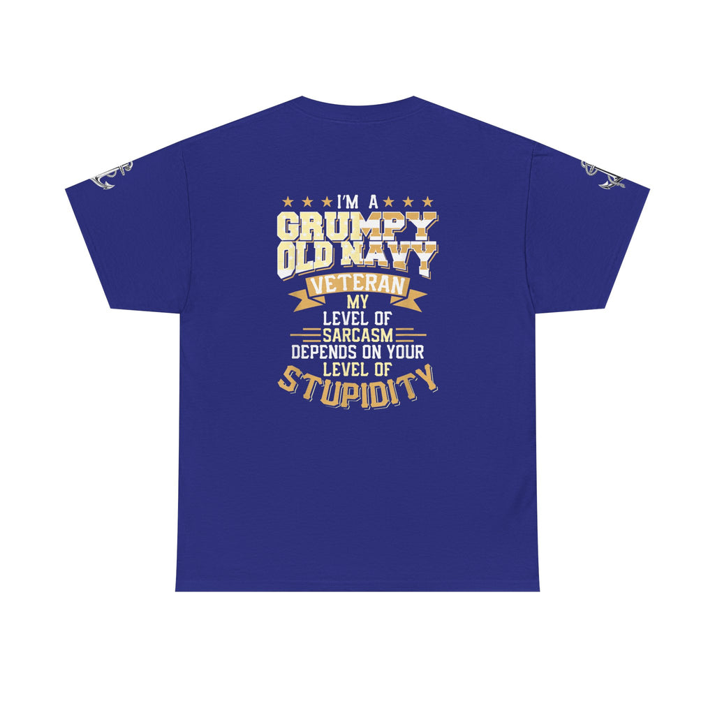 Unisex Heavy Cotton Tee⚓ “I’m A Grumpy Old Navy Veteran” Funny Veteran Shirt ⚓