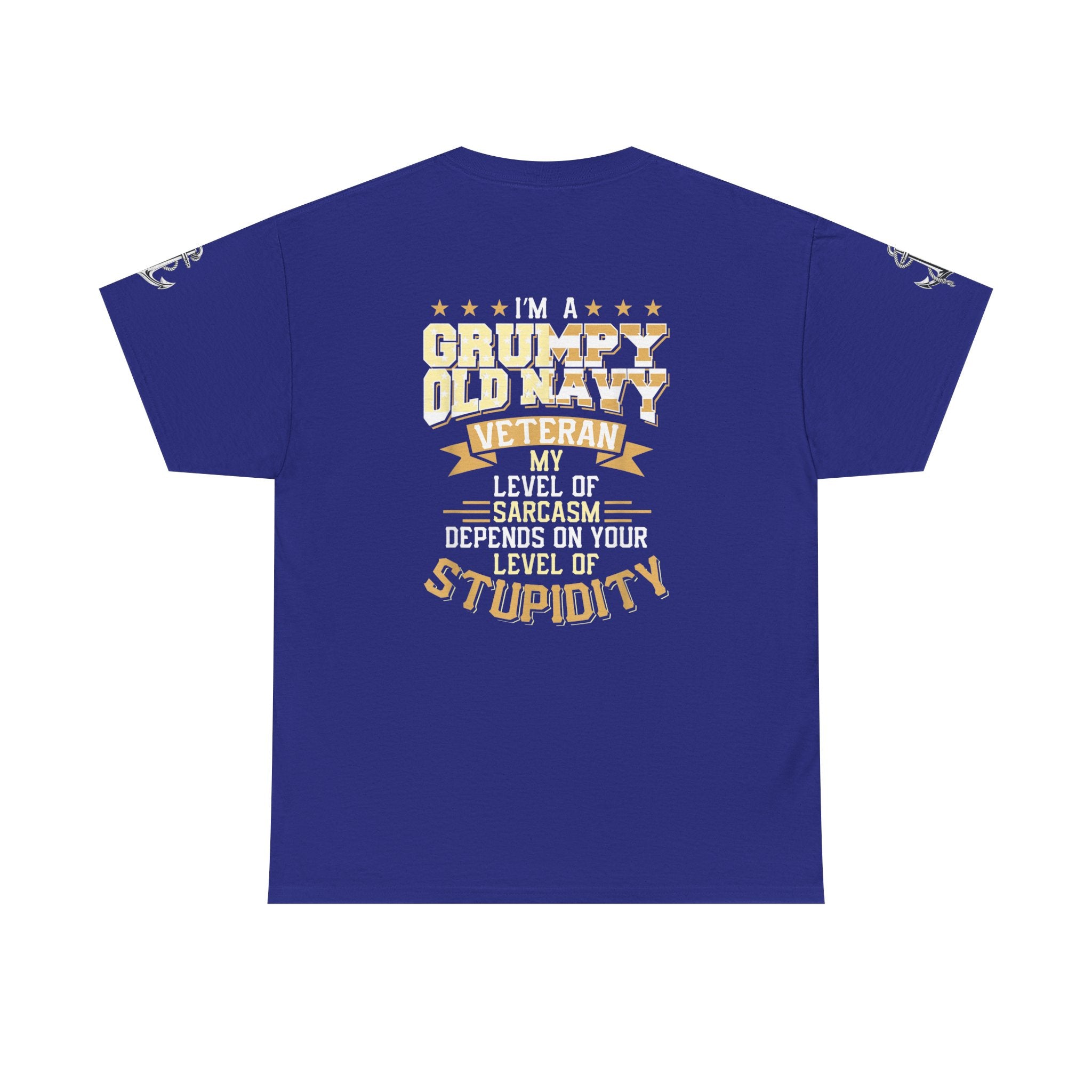 Unisex Heavy Cotton Tee⚓ “I’m A Grumpy Old Navy Veteran” Funny Veteran Shirt ⚓