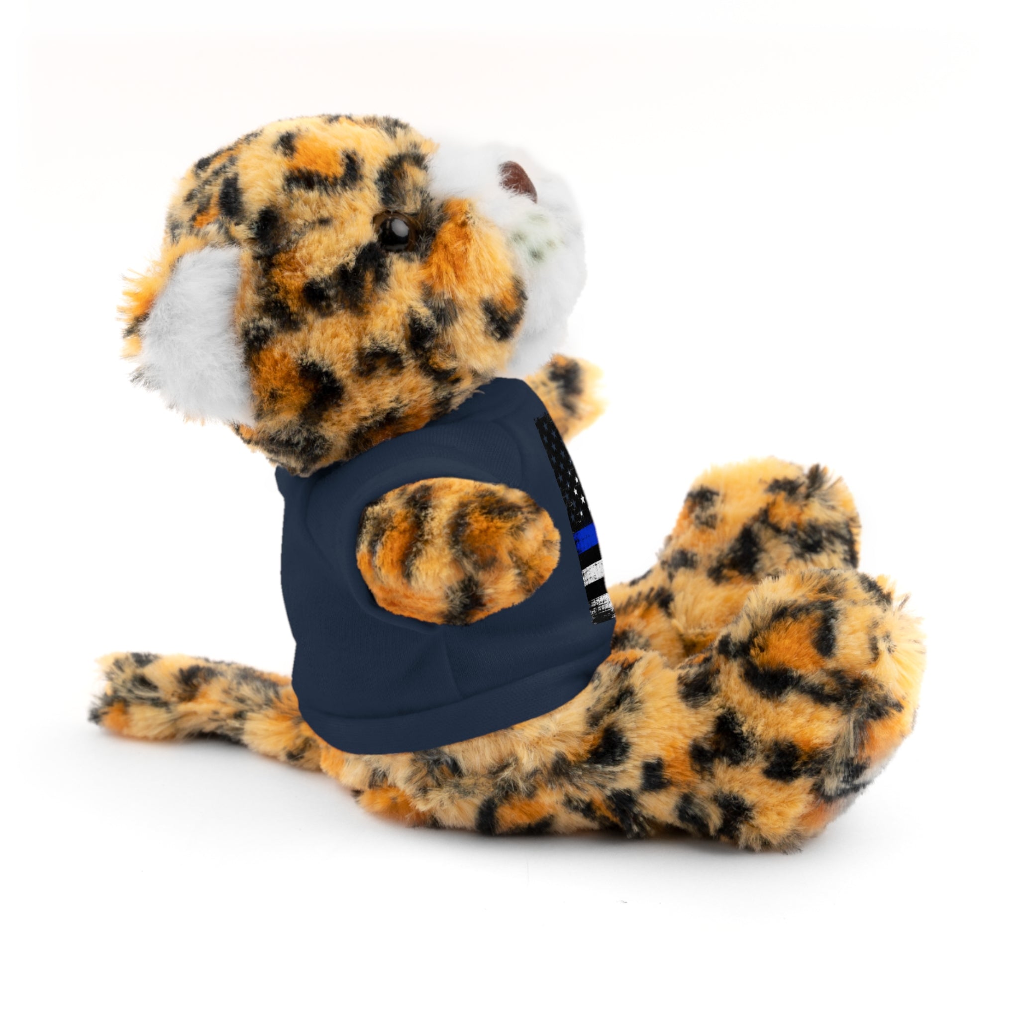 Kids Stuffed Animal with Thin Blue line flag Tee