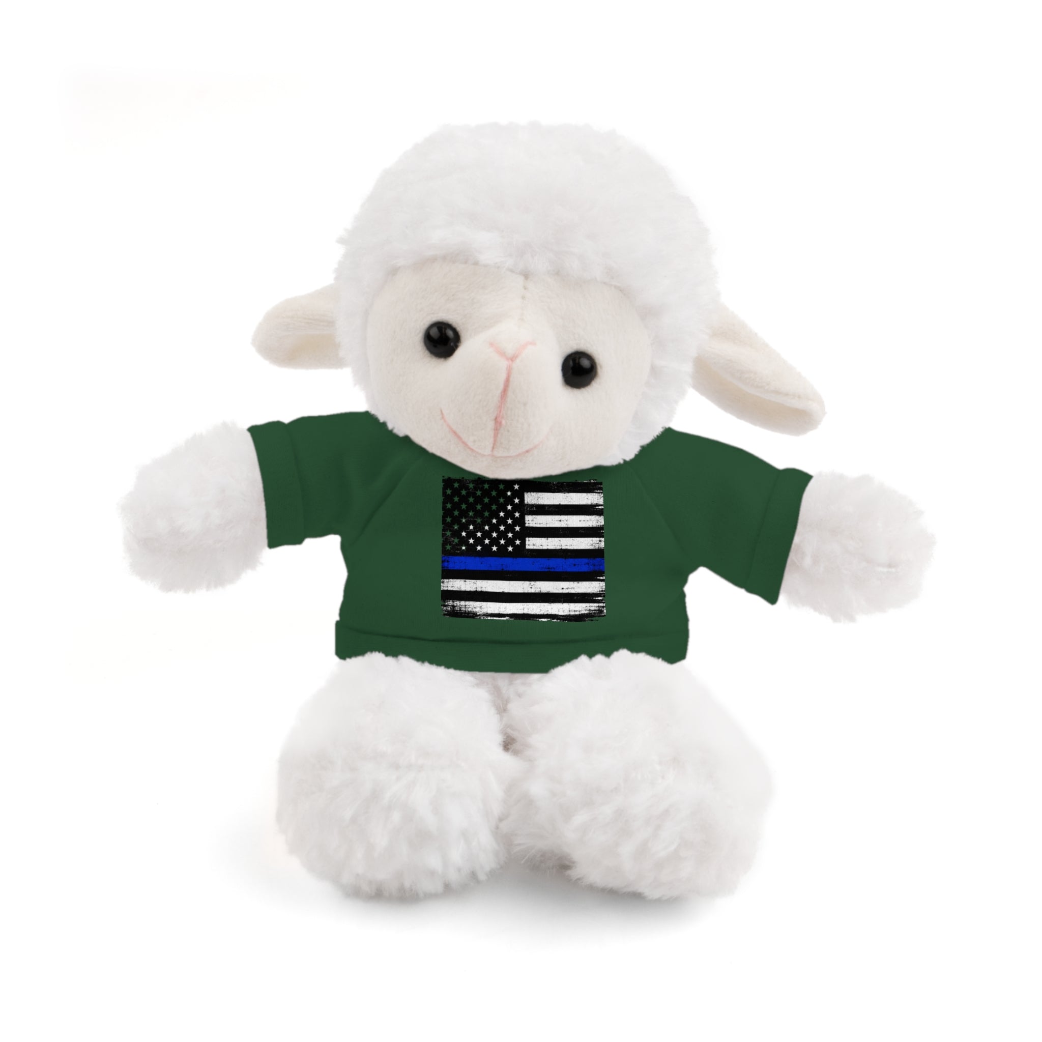 Kids Stuffed Animal with Thin Blue line flag Tee