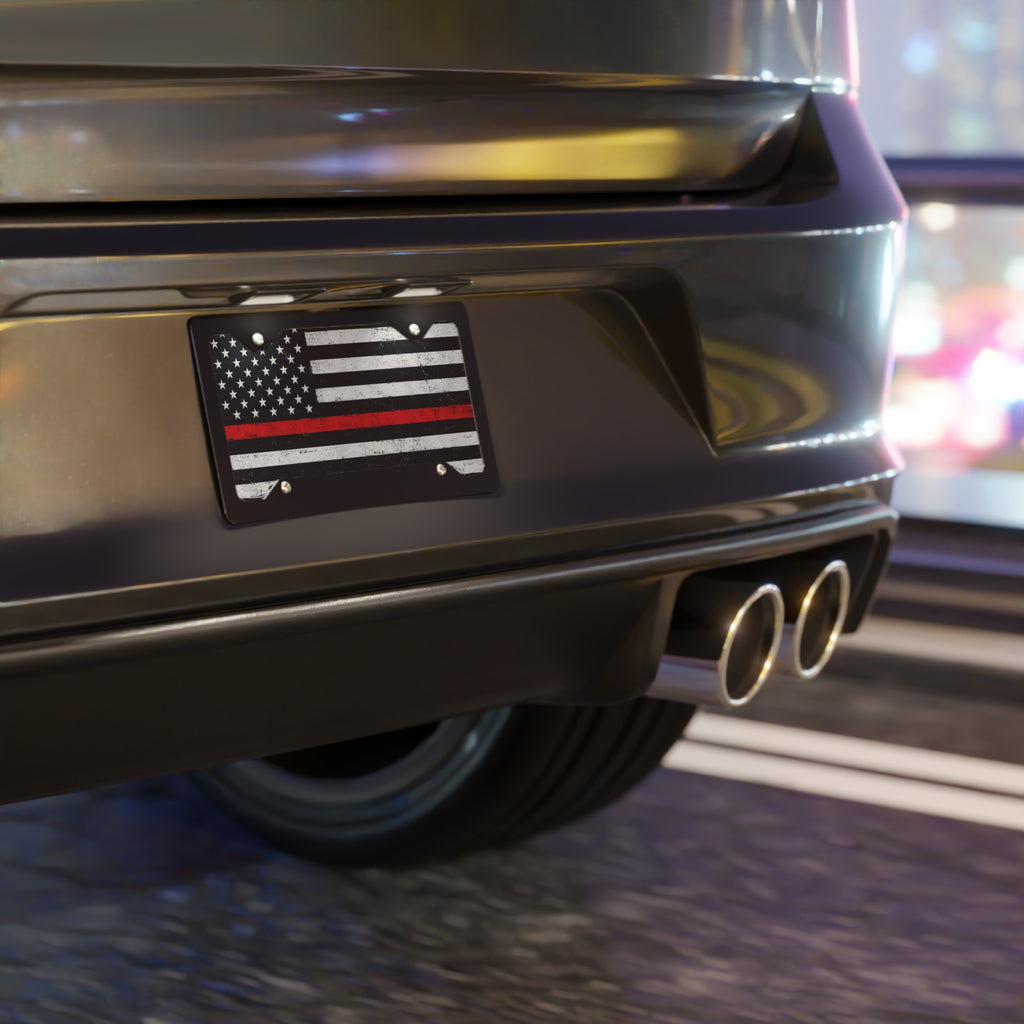 Thin Red Line Flag Vanity License Plate