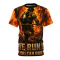 We Run In Firefighter Unisex Cut and Sew Tee (AOP)