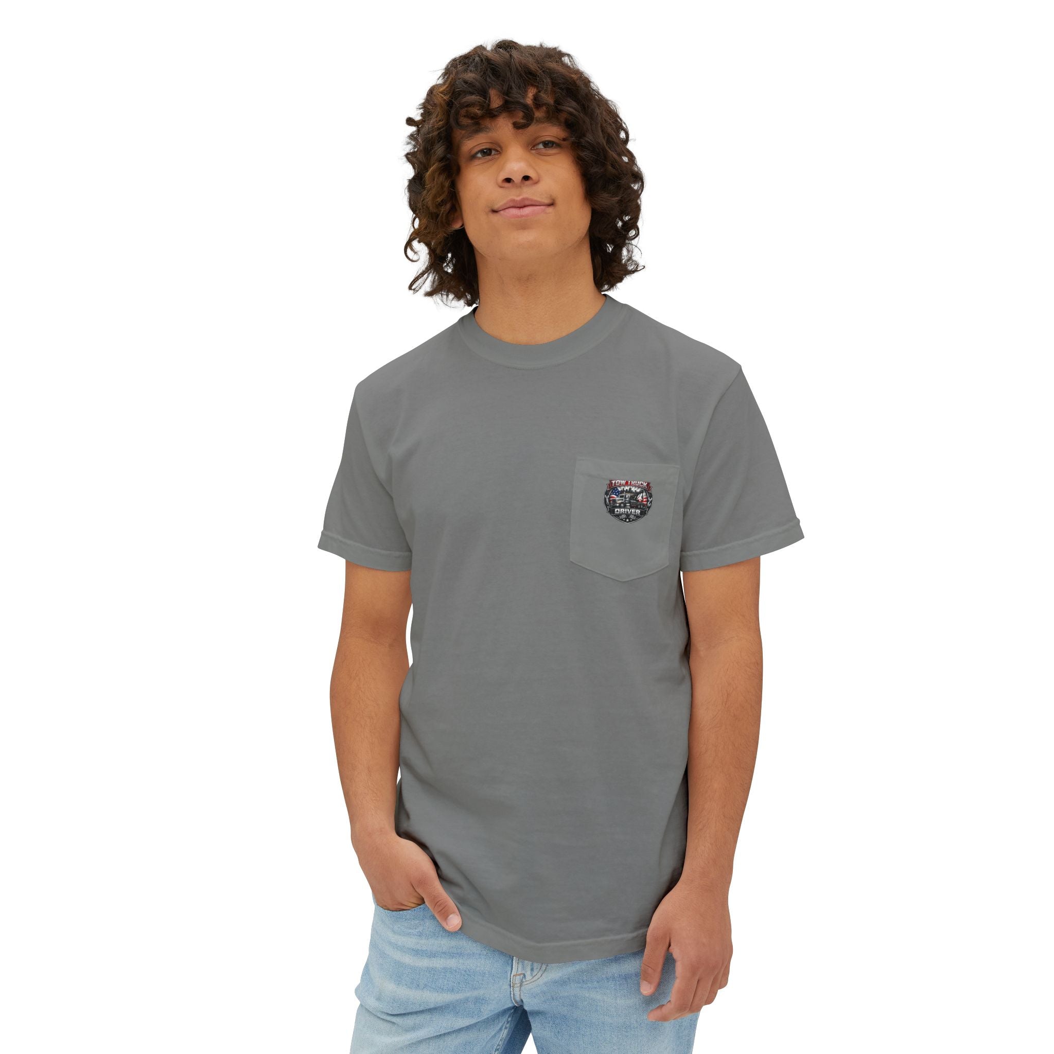 Tow Truck Driver Unisex Garment-Dyed Pocket T-Shirt