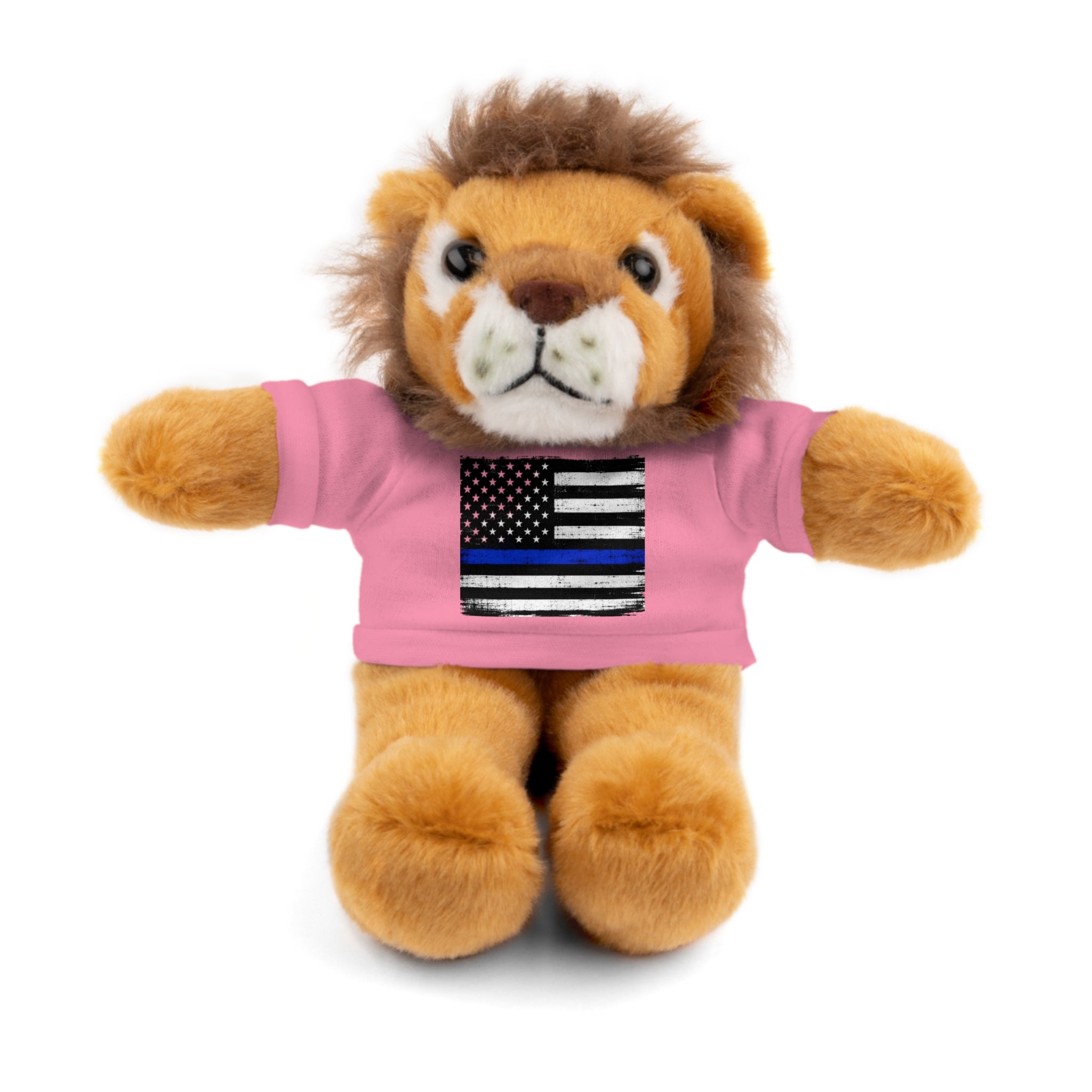 Kids Stuffed Animal with Thin Blue line flag Tee