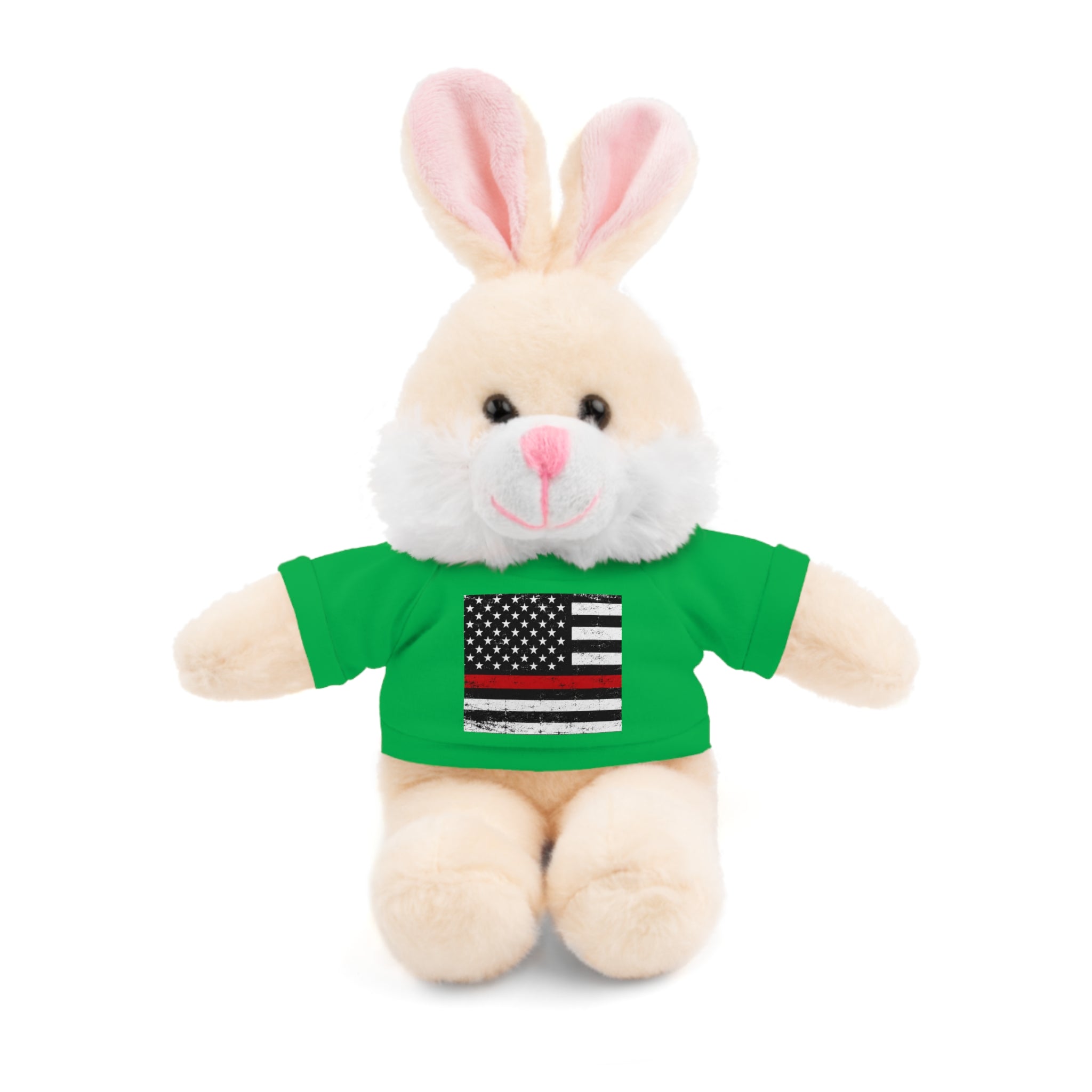 Kids Stuffed Animal with Thin Red line flag Tee