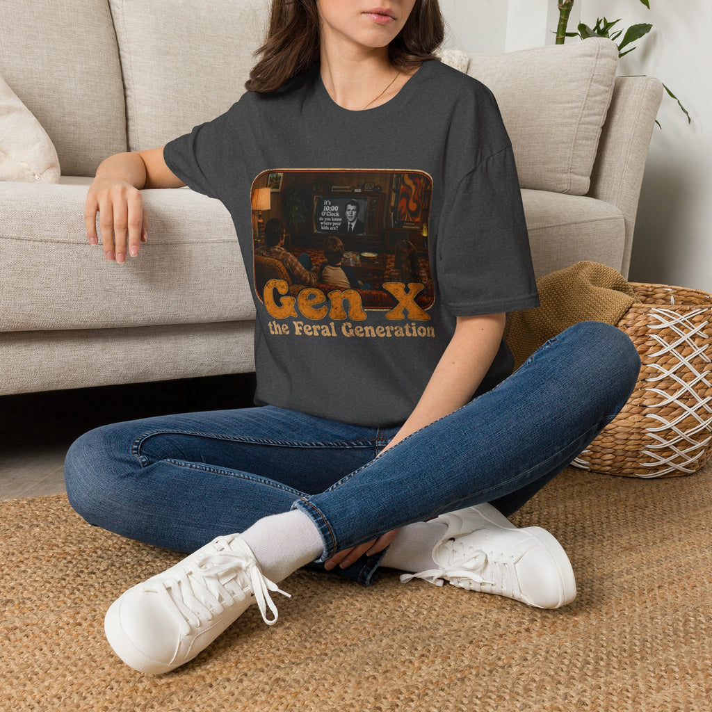 Gen X T-Shirt — "Gen X: The Feral Generation" Retro TV Nostalgia Tee