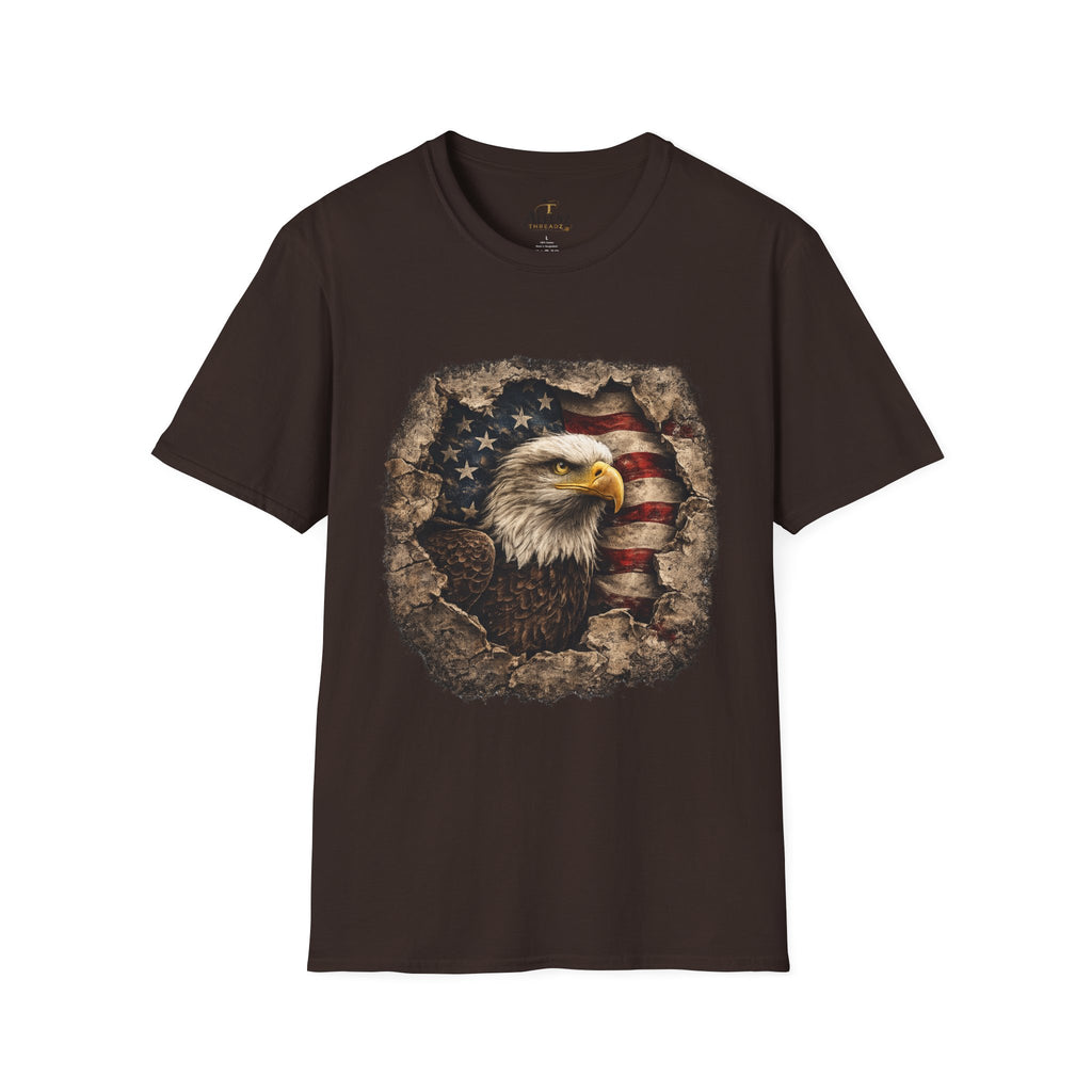 Patriotic Eagle T-Shirt — American Flag Bald Eagle Graphic