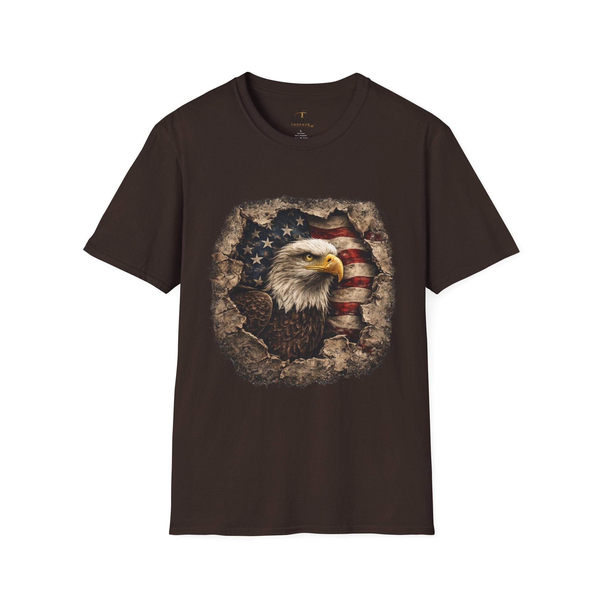 Patriotic Eagle T-Shirt — American Flag Bald Eagle Graphic