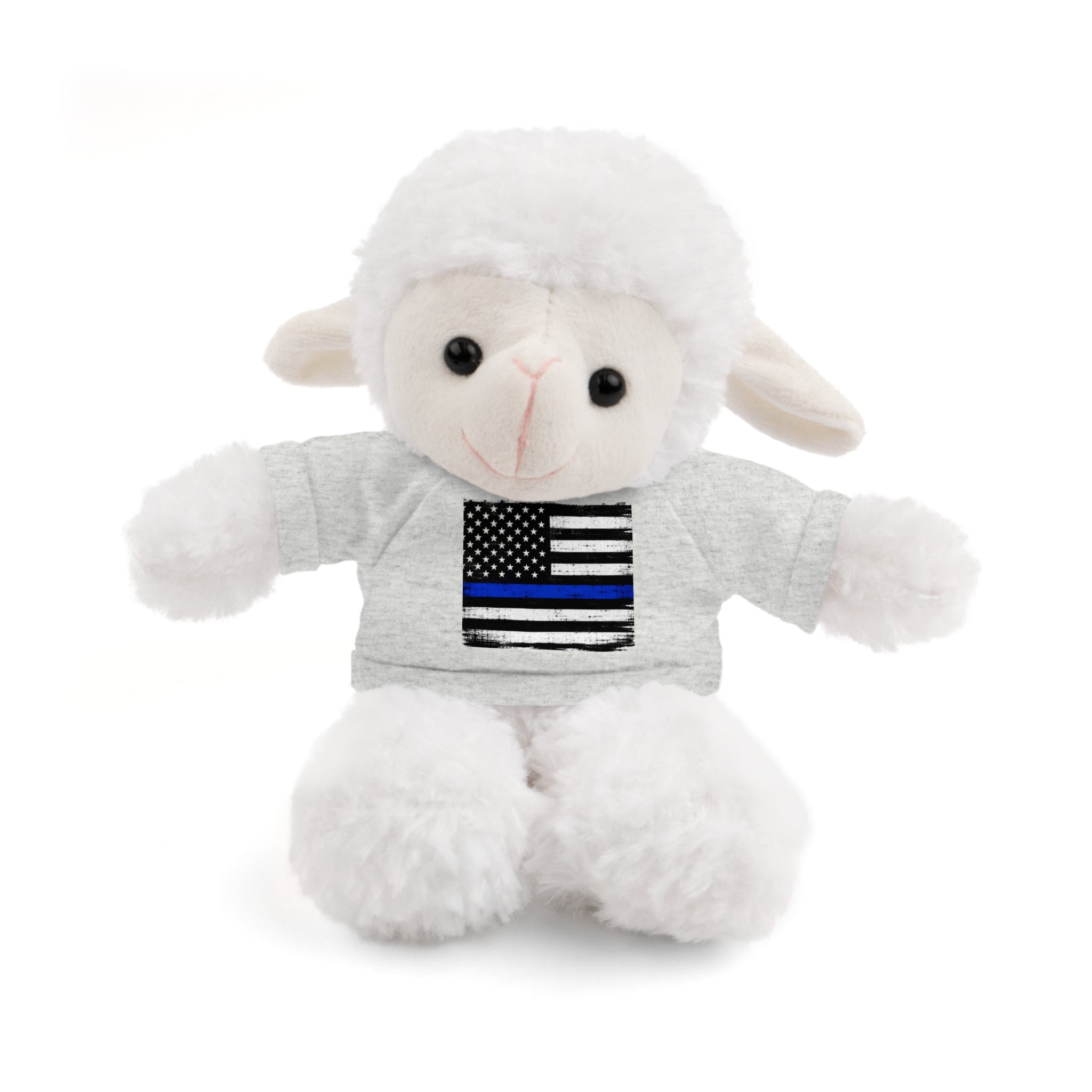 Kids Stuffed Animal with Thin Blue line flag Tee