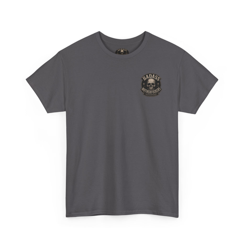 Badass Motherfu.... Skull and boom stick  Unisex Heavy Cotton Tee