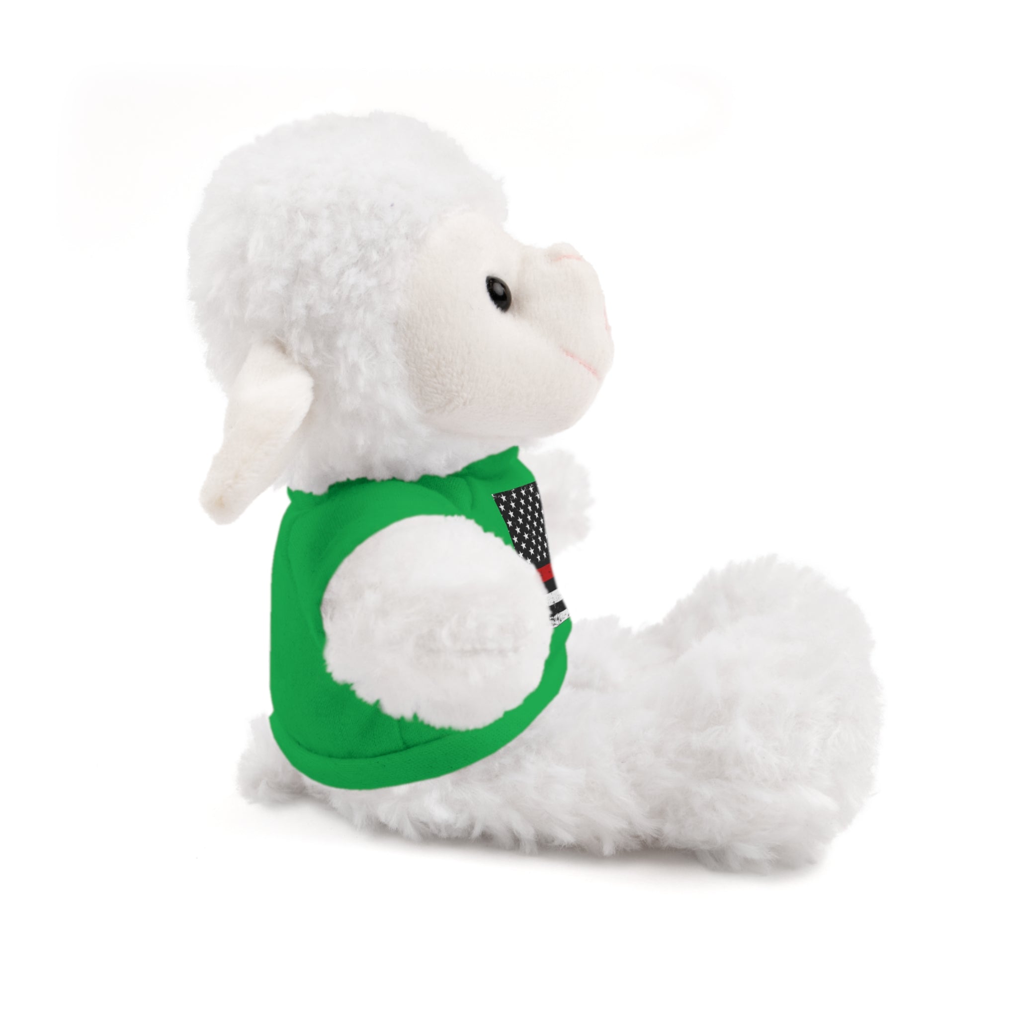 Kids Stuffed Animal with Thin Red line flag Tee