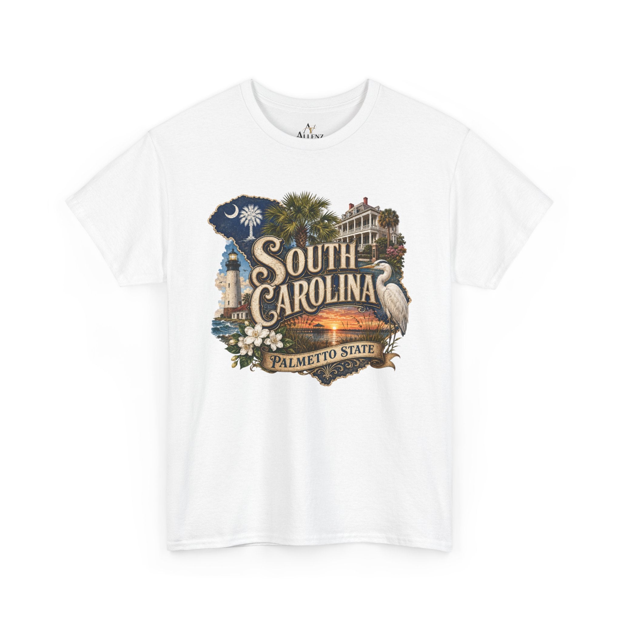 Unisex Heavy Cotton Tee🌴 South Carolina – Timeless Beauty of the Palmetto State 🌅🌊