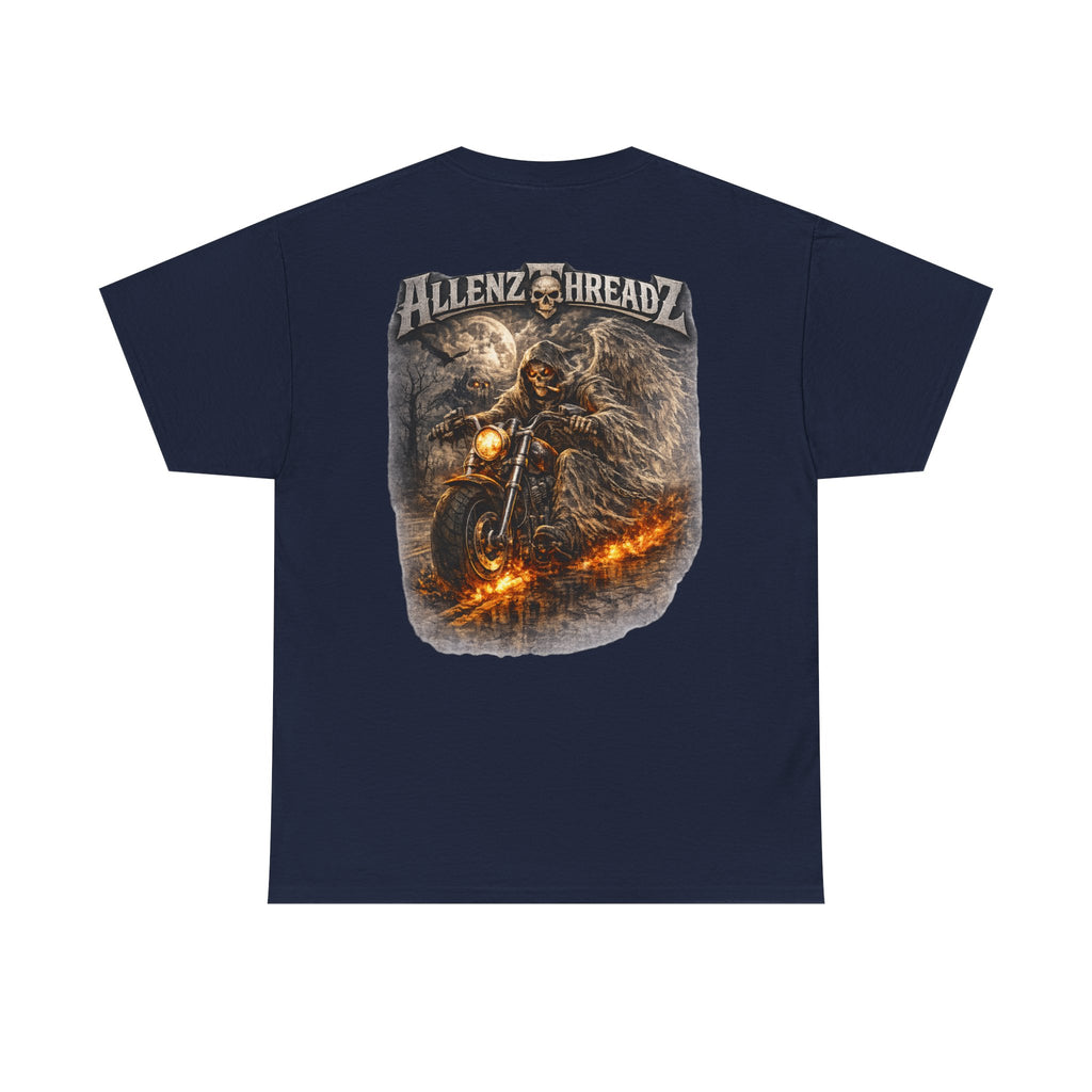 Unisex Heavy Cotton Tee🔥 Allenz Threadz Exclusive – Reaper Rider Tee 🔥