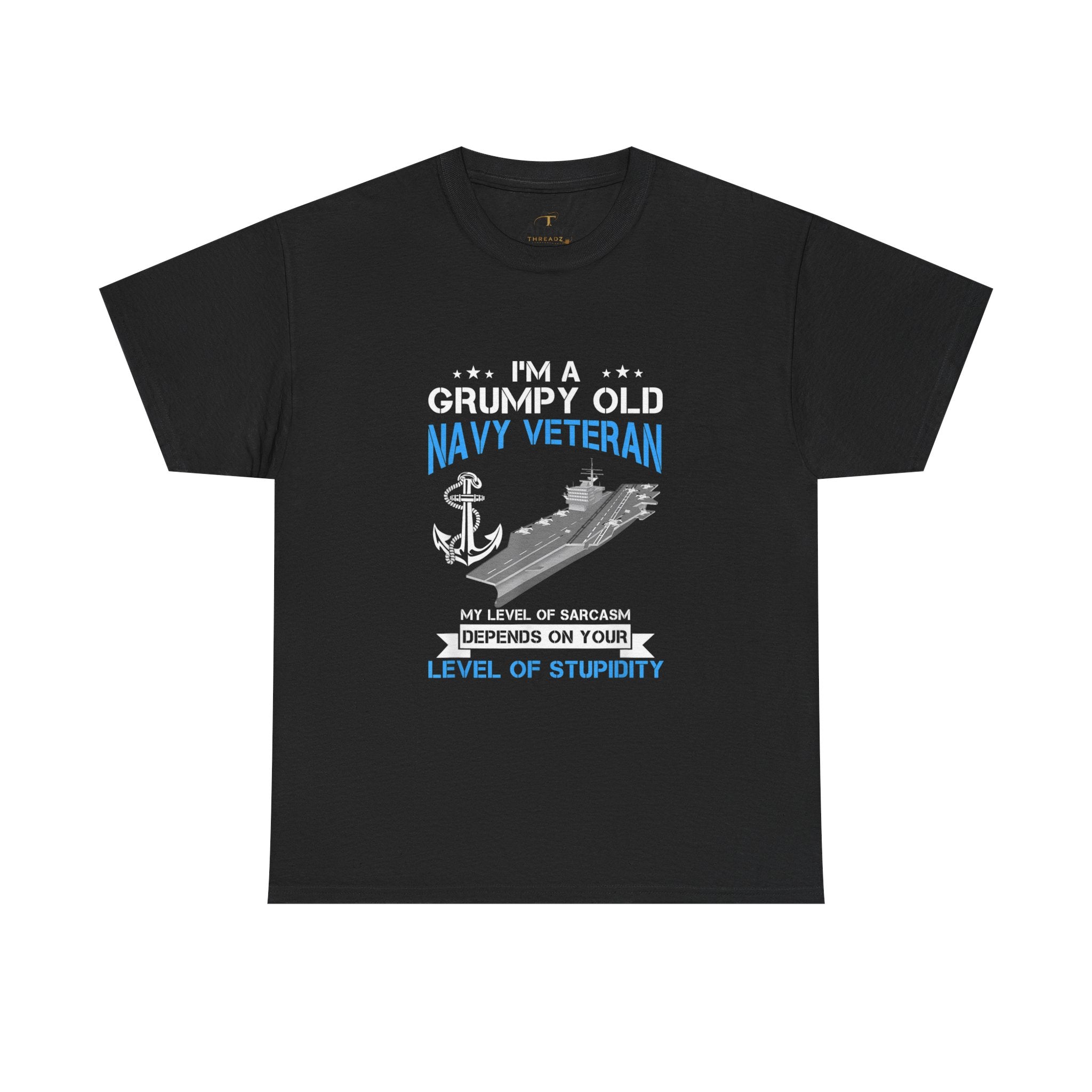 Unisex Heavy Cotton Tee⚓ “I’m A Grumpy Old Navy Veteran” Funny Veteran T-Shirt ⚓