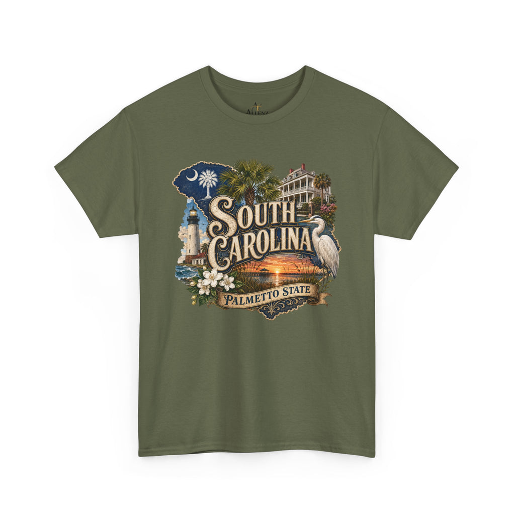 Unisex Heavy Cotton Tee🌴 South Carolina – Timeless Beauty of the Palmetto State 🌅🌊