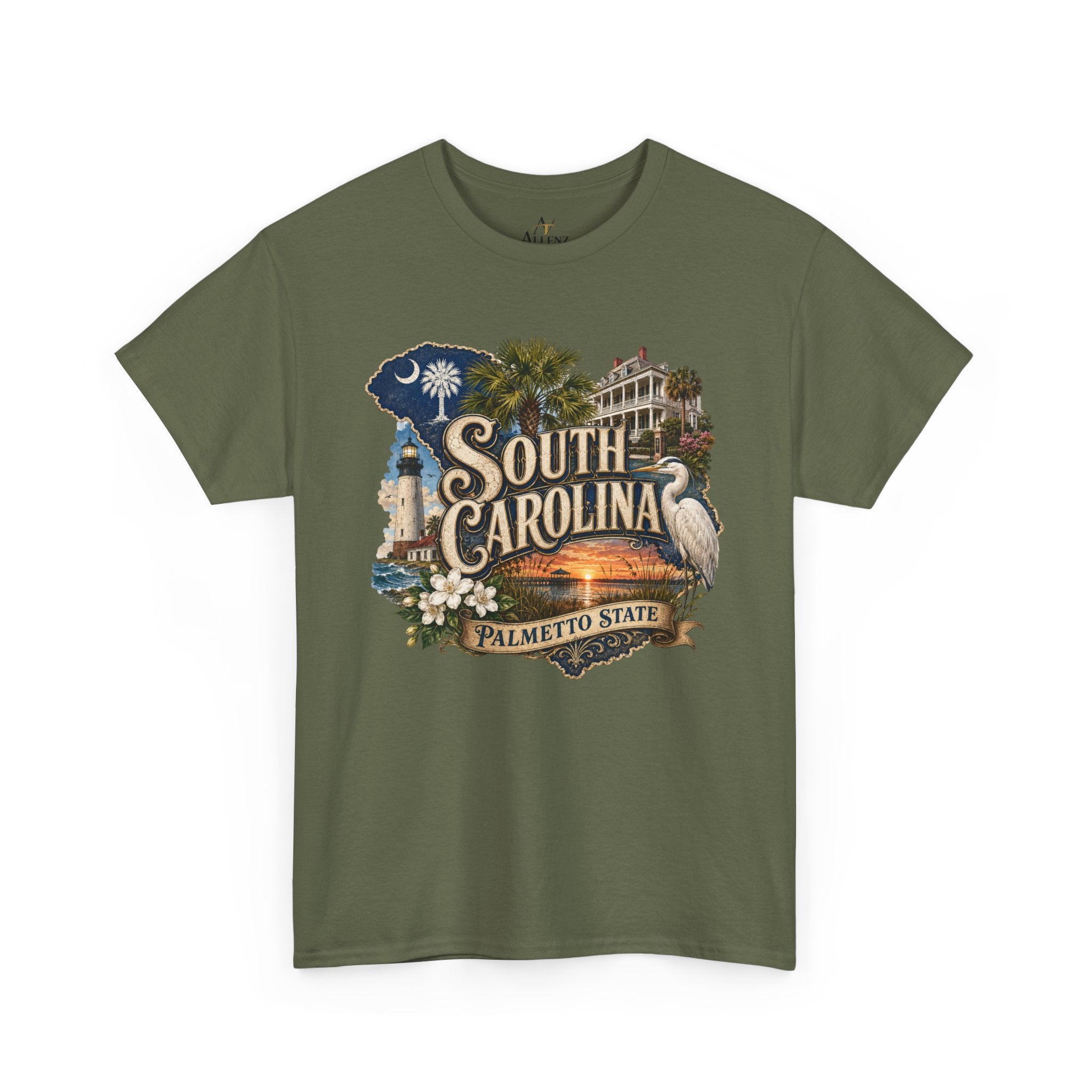 Unisex Heavy Cotton Tee🌴 South Carolina – Timeless Beauty of the Palmetto State 🌅🌊