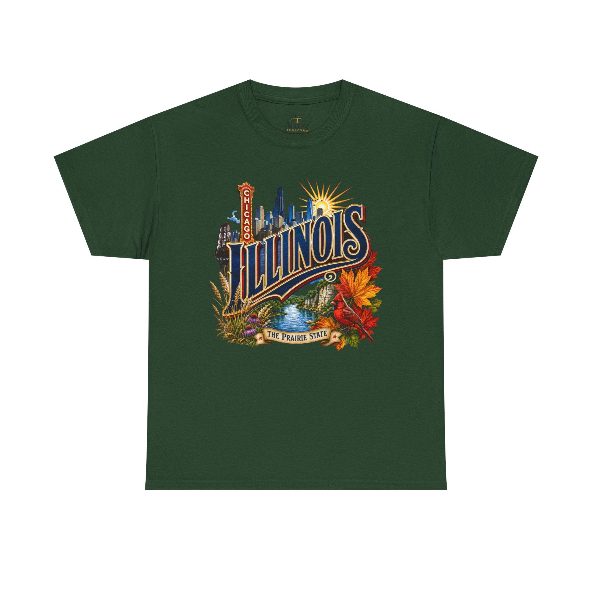 Unisex Heavy Cotton Tee 🌆 Illinois – Big City Energy and Prairie State Pride 🌆