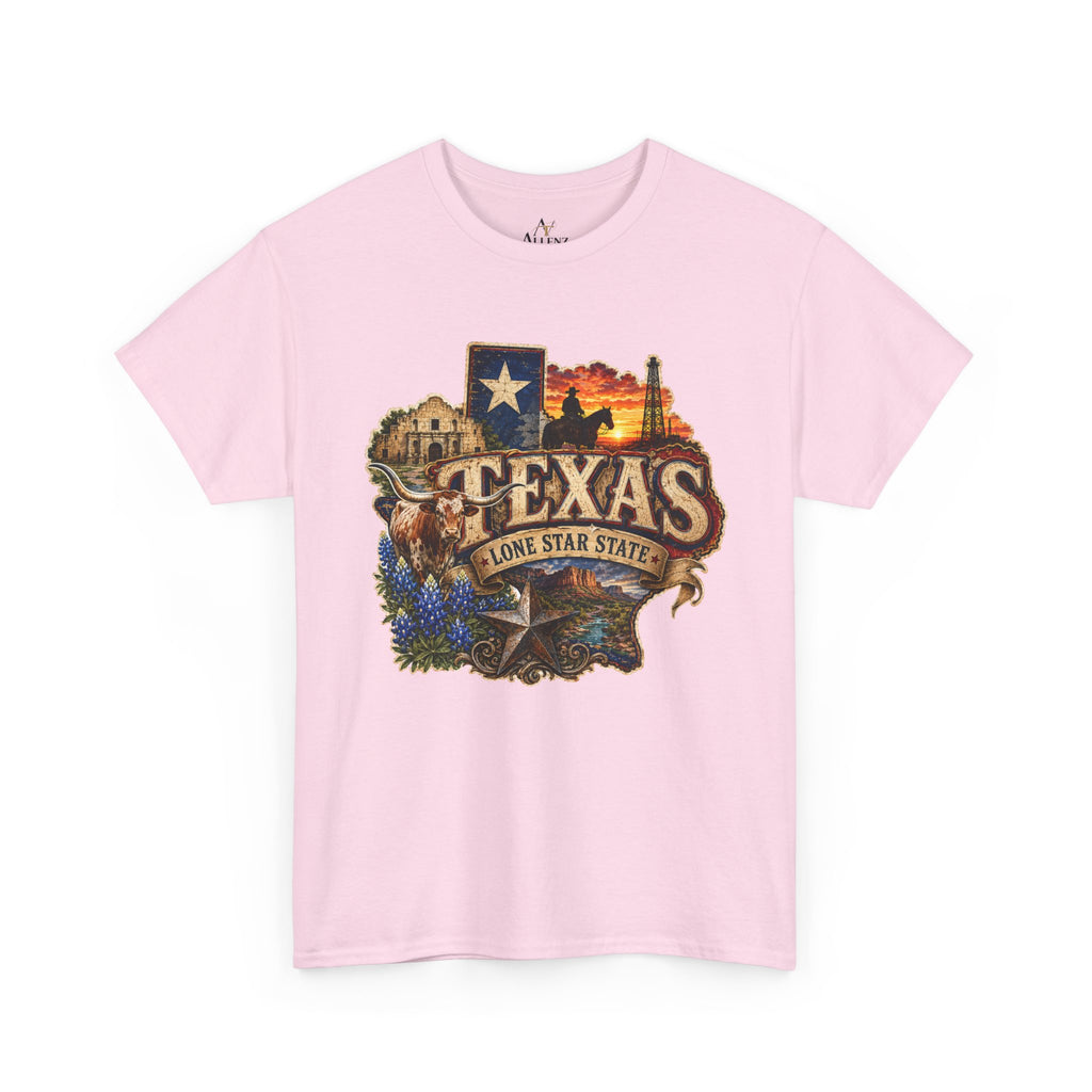 Unisex Heavy Cotton Tee⭐🤠 Texas – Pride of the Lone Star State 🌵🐂