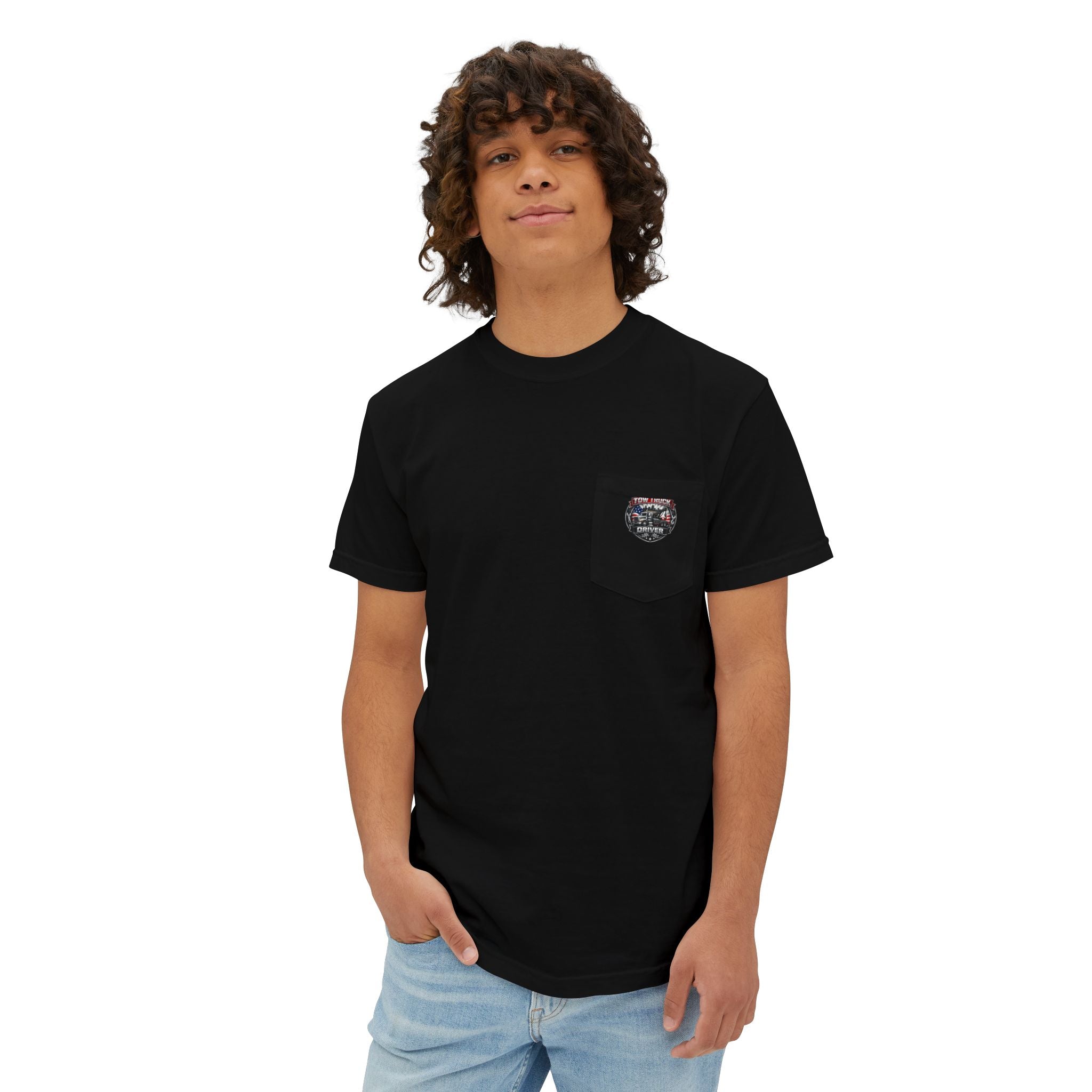 Tow Truck Driver Unisex Garment-Dyed Pocket T-Shirt