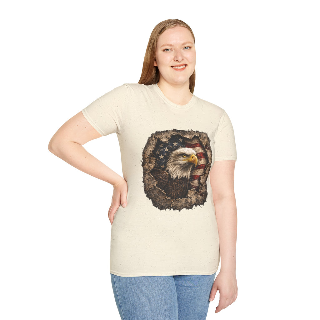 Patriotic Eagle T-Shirt — American Flag Bald Eagle Graphic