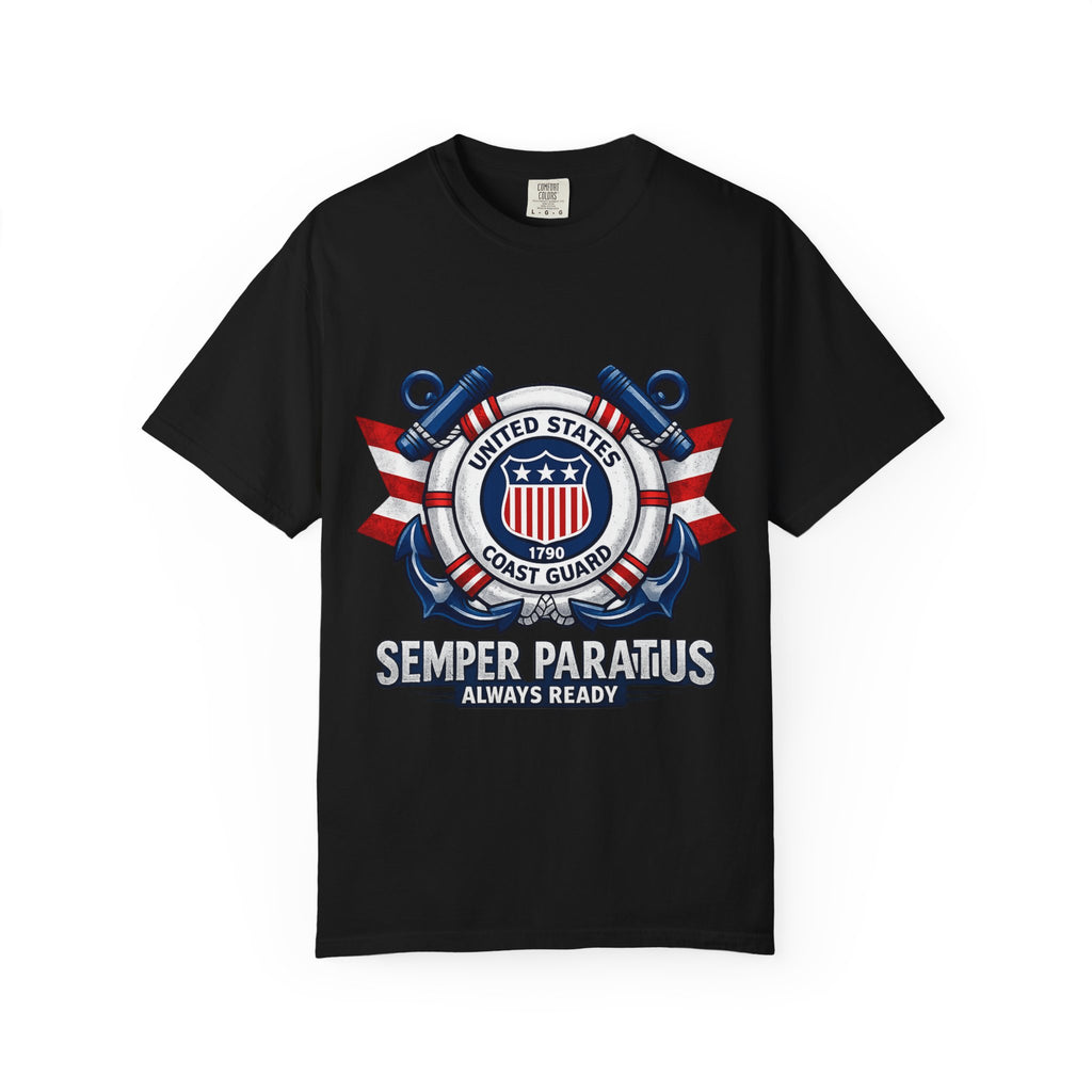 US Coast Guard “Semper Paratus” Emblem T-Shirt — Always Ready Patriotic Tee