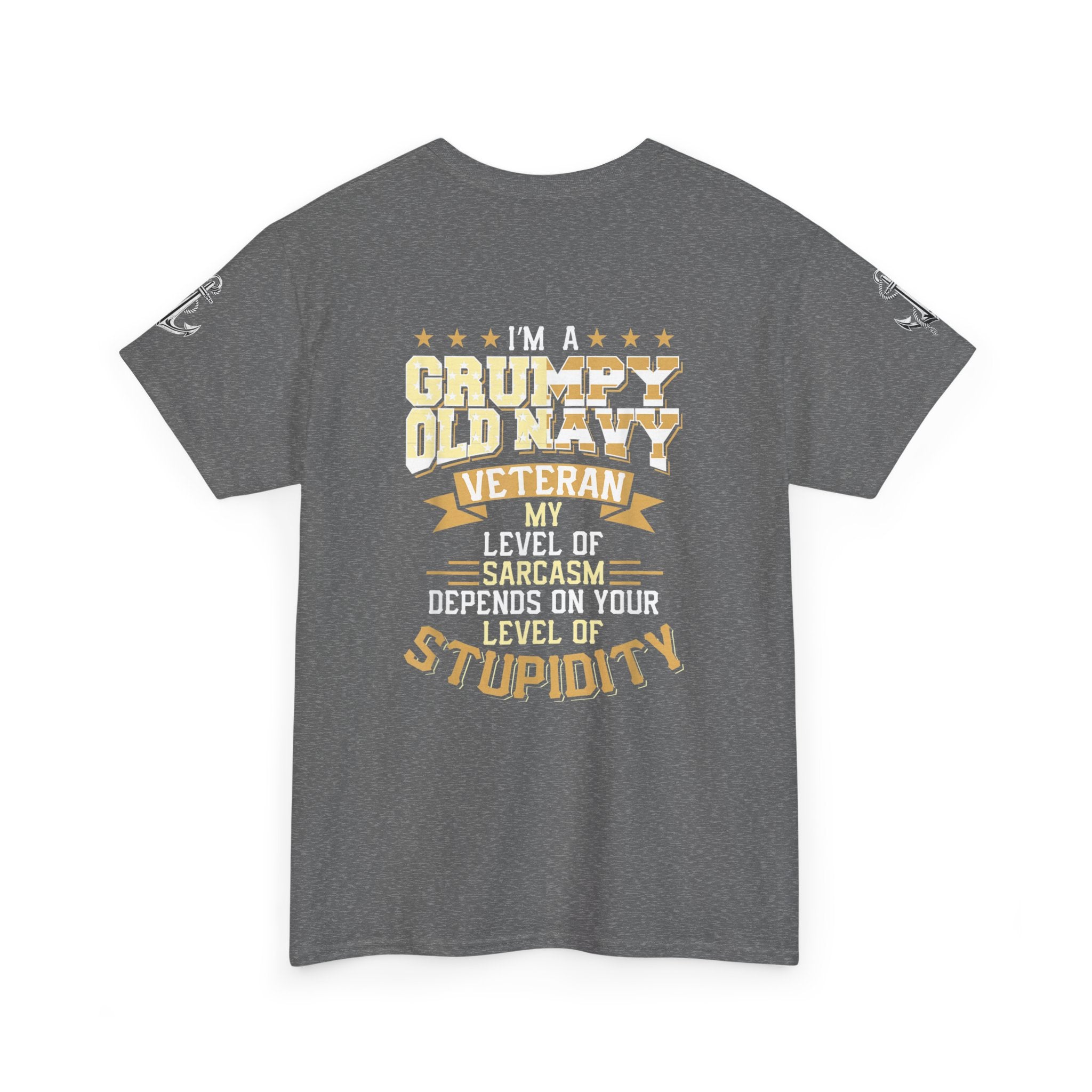 Unisex Heavy Cotton Tee⚓ “I’m A Grumpy Old Navy Veteran” Funny Veteran Shirt ⚓