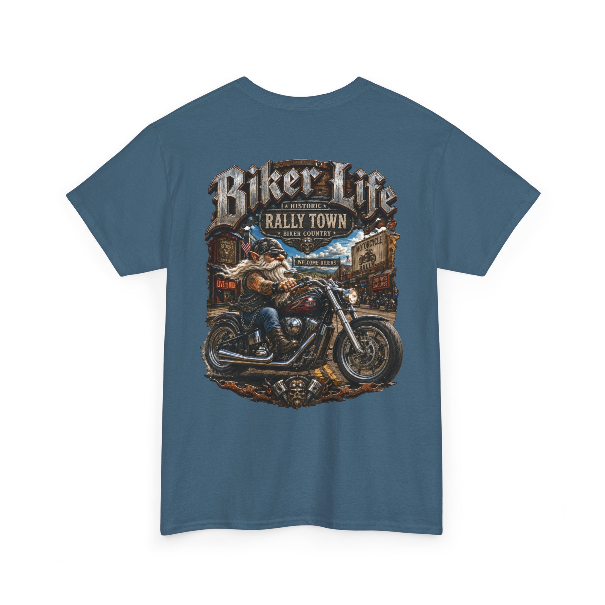 Gnome Biker Life Unisex Heavy Cotton Tee