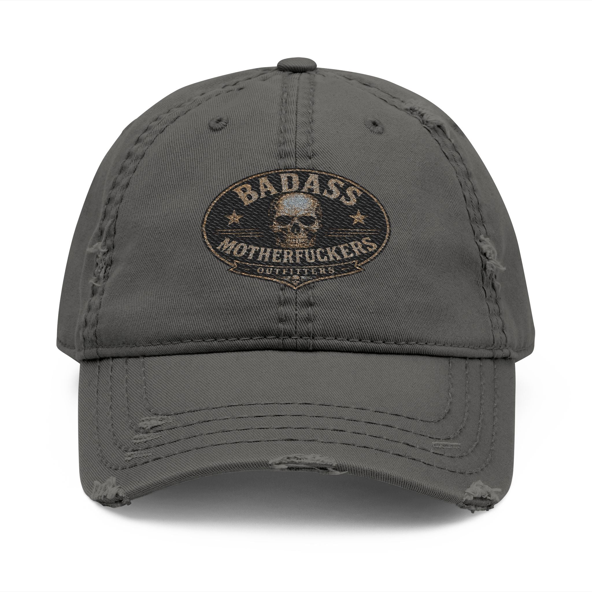Badass Motherfu.........  Distressed Dad Hat (Embroidery)