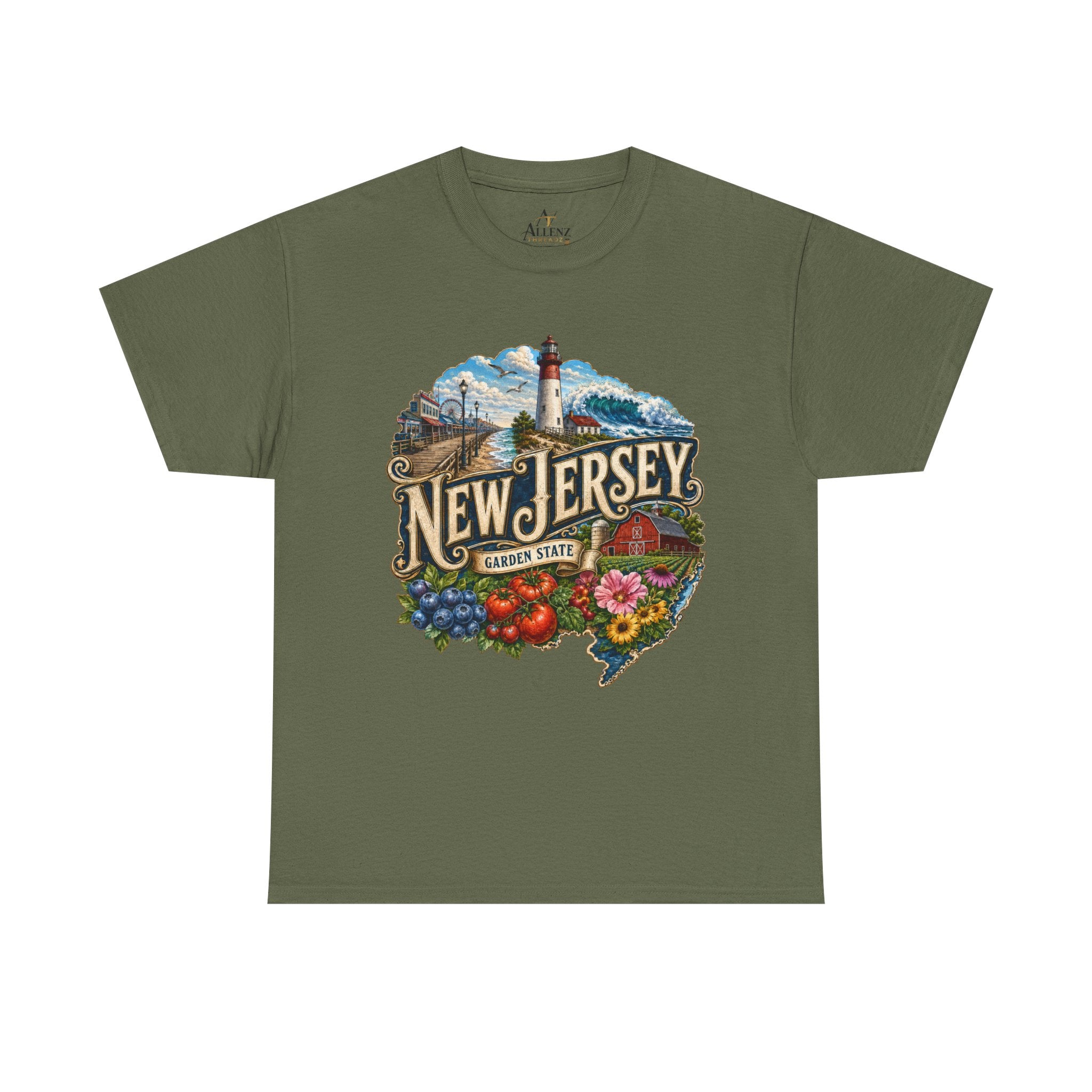 Unisex Heavy Cotton Tee🌊 New Jersey – Coastal Charm and Garden State Pride 🍅🫐