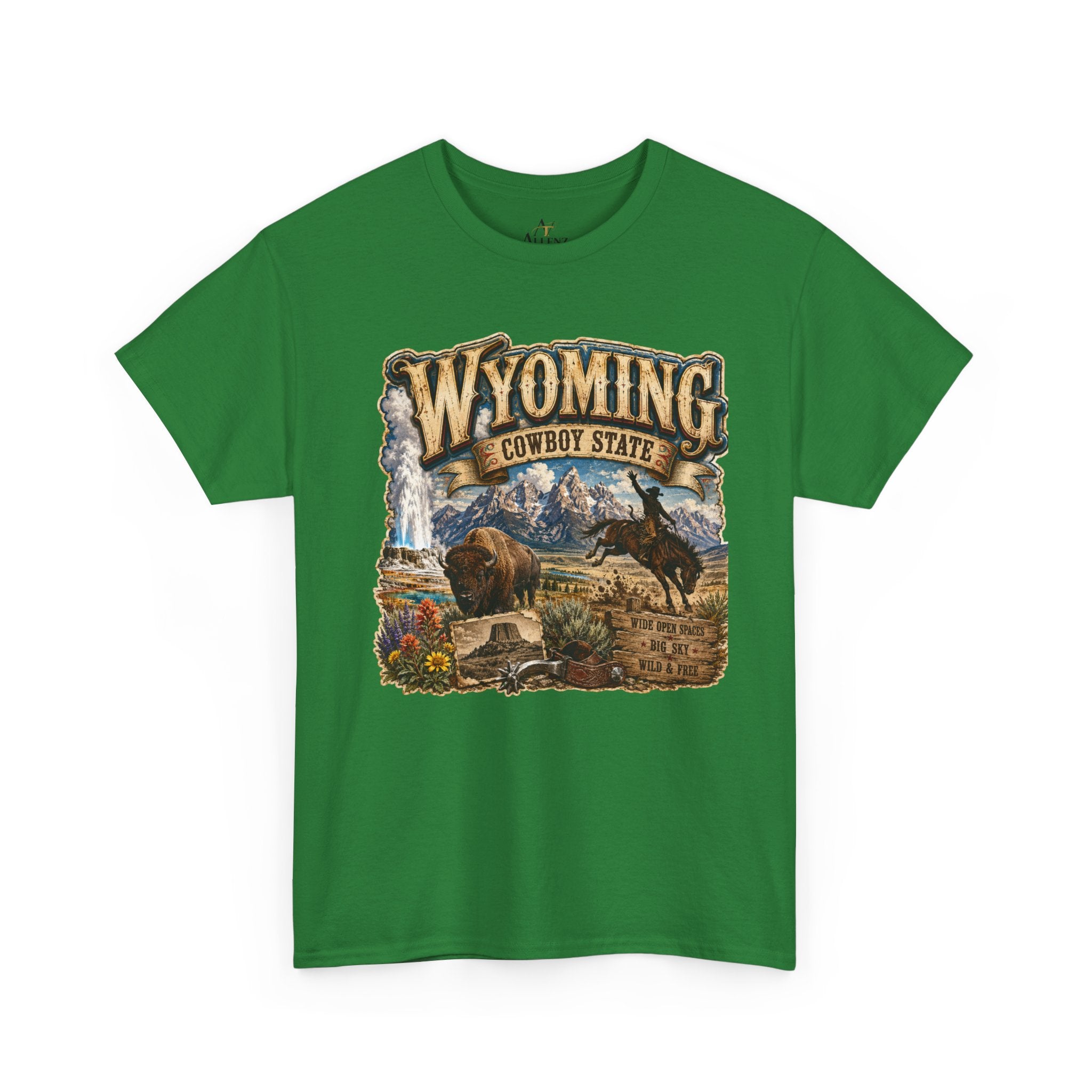Unisex Heavy Cotton Tee🤠🏔️ Wyoming – The Cowboy State 🦬🌄