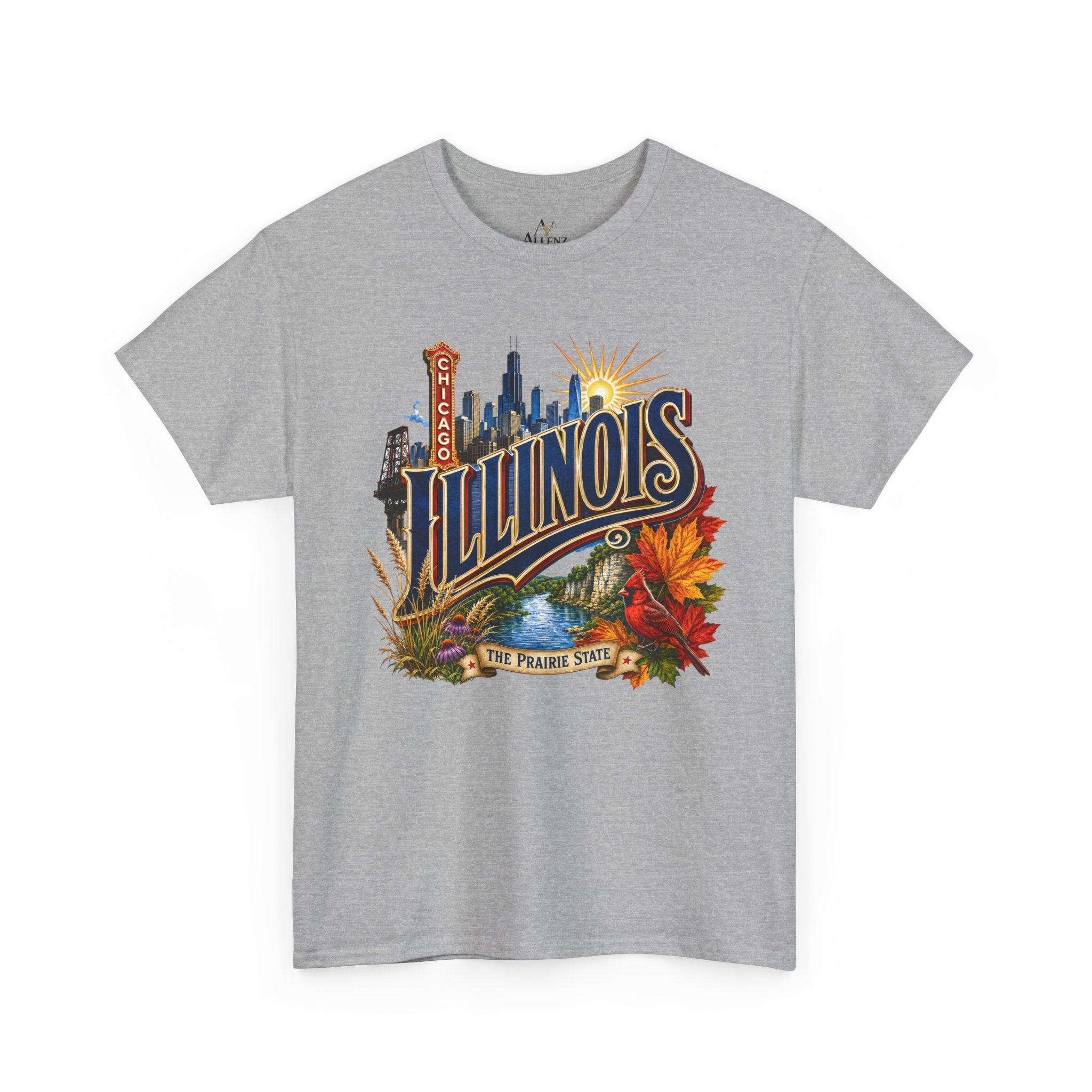 Unisex Heavy Cotton Tee 🌆 Illinois – Big City Energy and Prairie State Pride 🌆