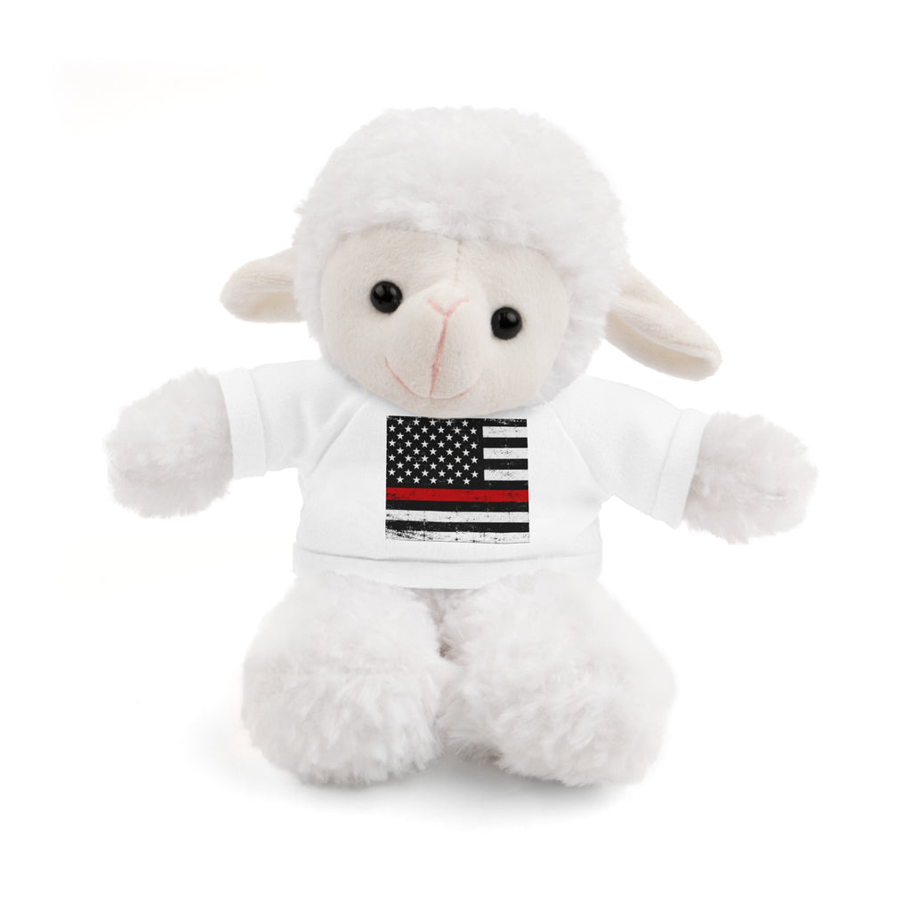Kids Stuffed Animal with Thin Red line flag Tee