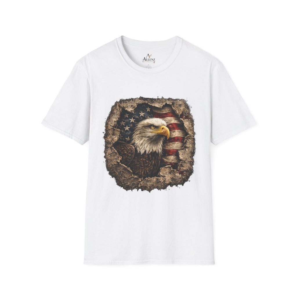 Patriotic Eagle T-Shirt — American Flag Bald Eagle Graphic