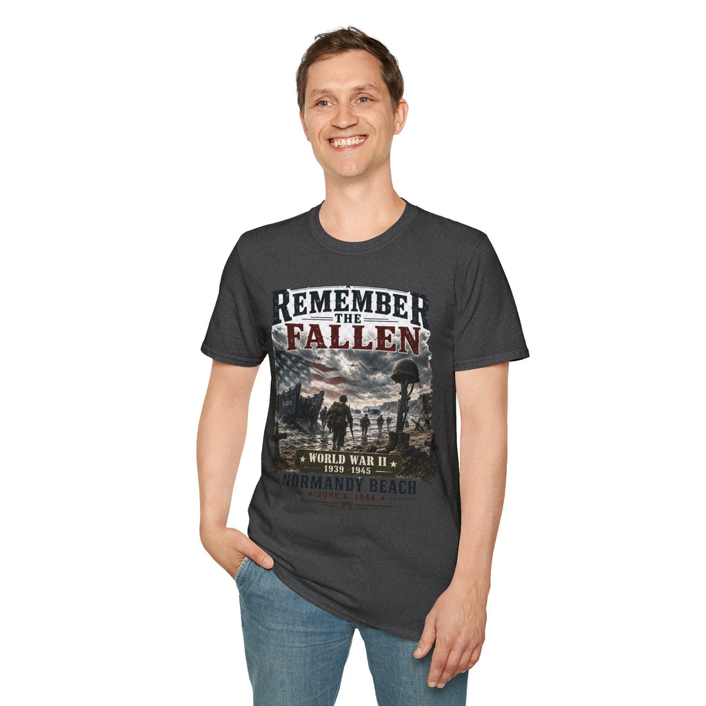 Remember the Fallen T-Shirt — Normandy Beach WWII Memorial Tee