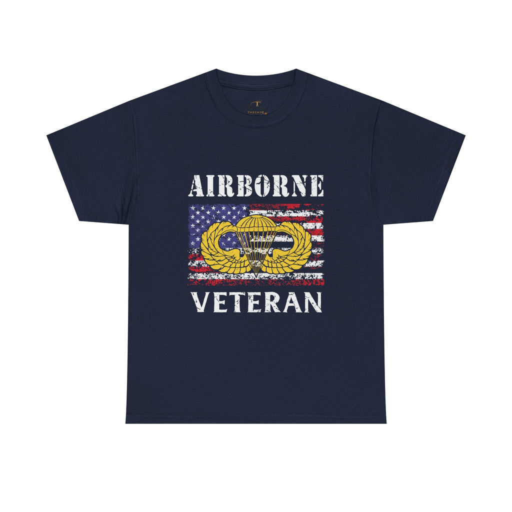 🪂 Airborne Veteran Patriotic Unisex Heavy Cotton Tee