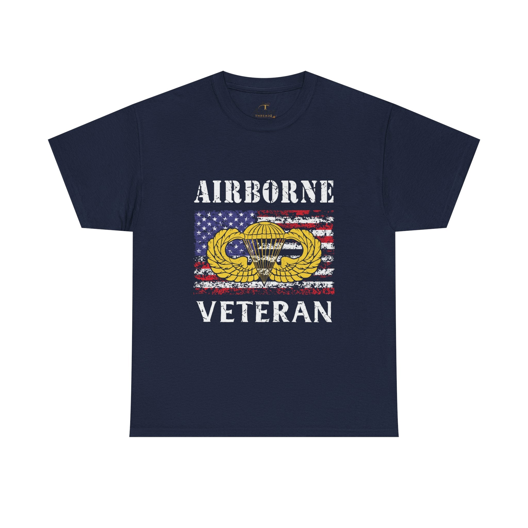 🪂 Airborne Veteran Patriotic Unisex Heavy Cotton Tee