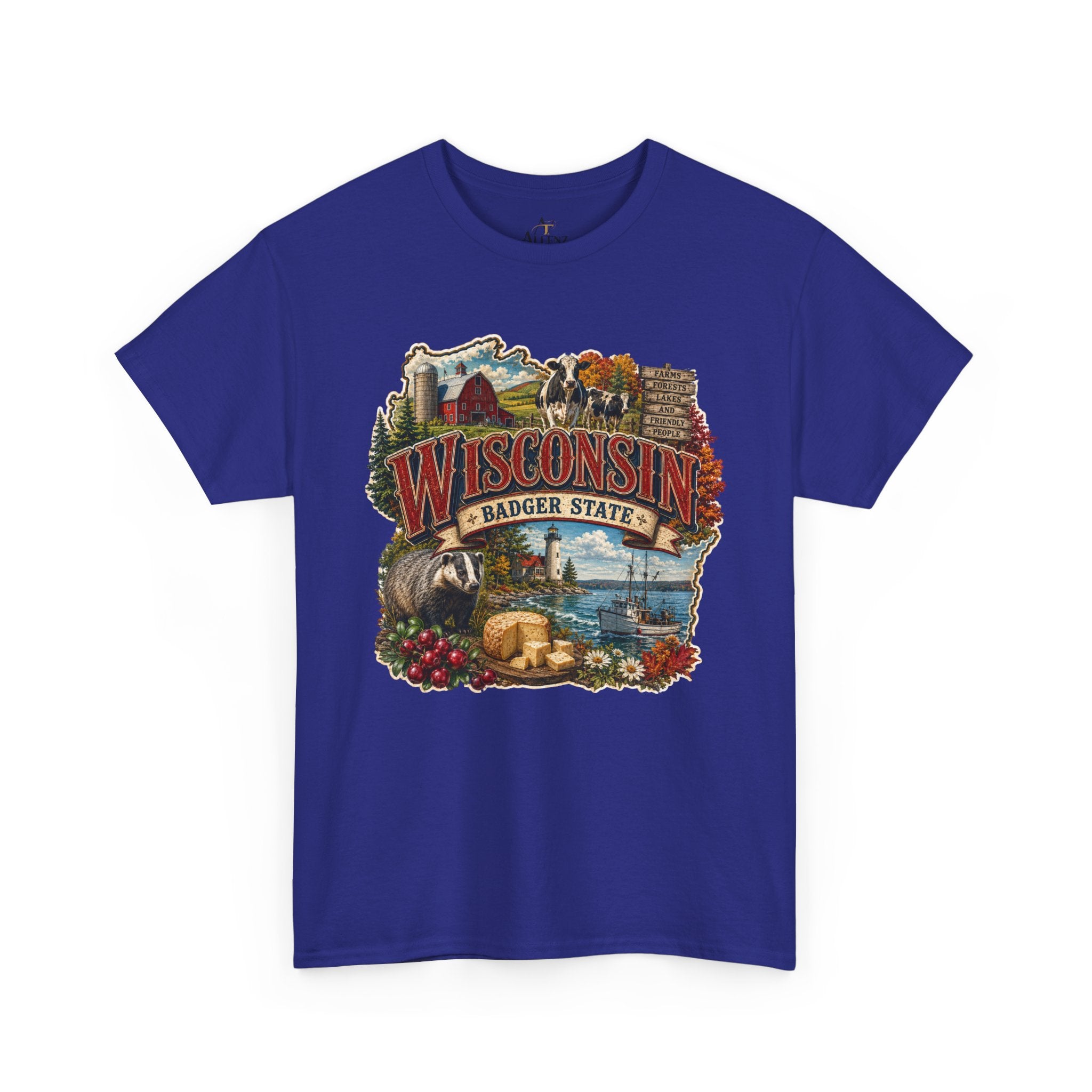 Unisex Heavy Cotton Tee🧀🌲 Wisconsin – Proudly the Badger State 🚤🐄