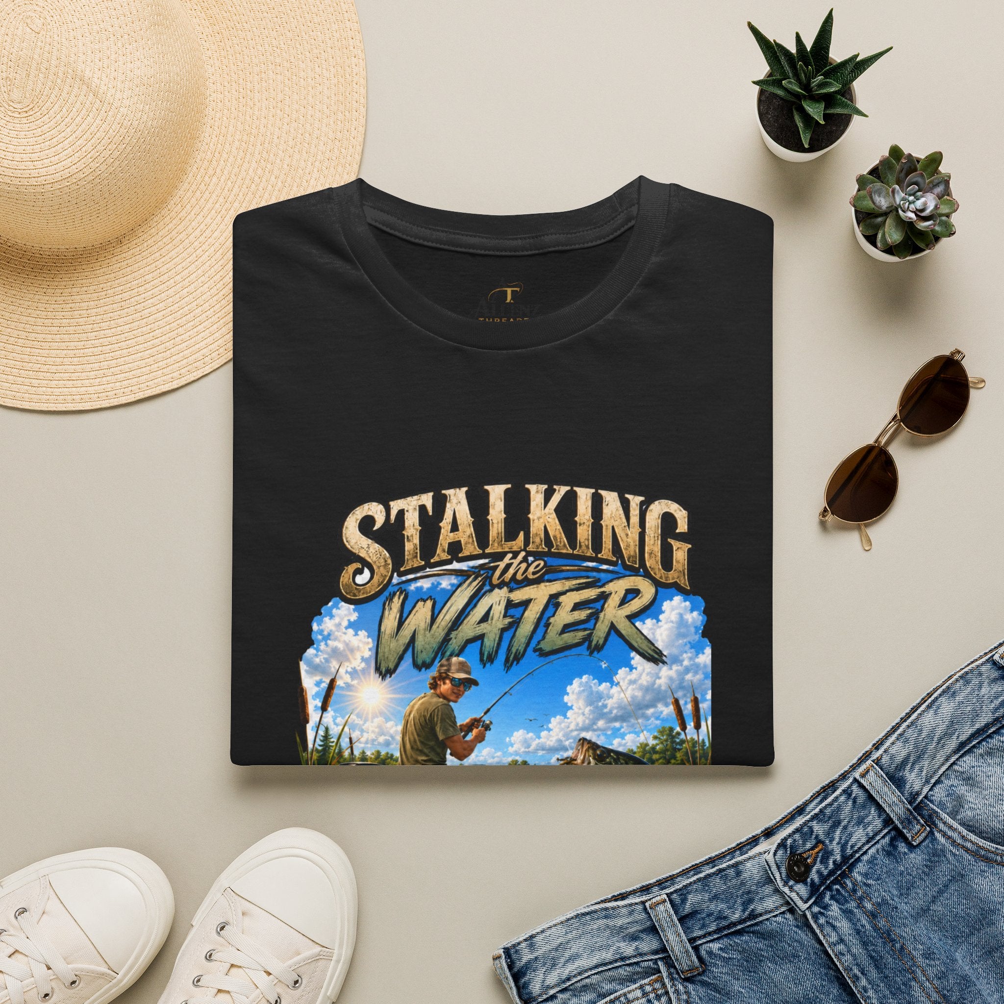Stalking The Water Fishing Unisex Softstyle T-Shirt
