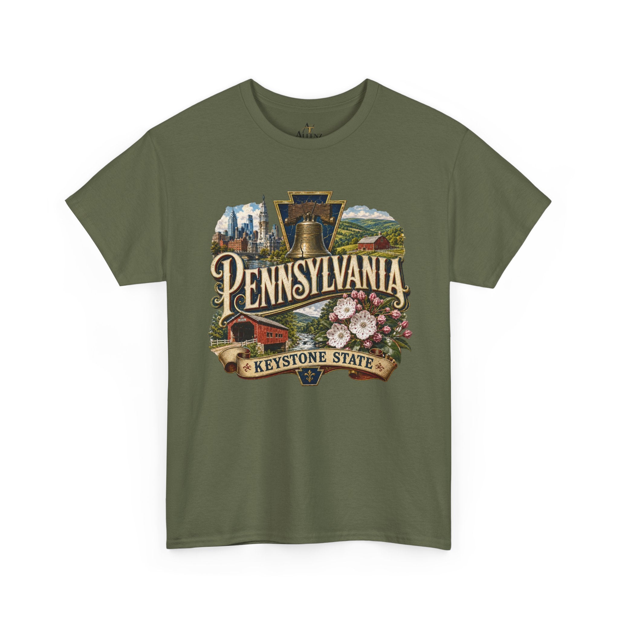 Unisex Heavy Cotton Tee🛎️ Pennsylvania – Pride of the Keystone State 🌄