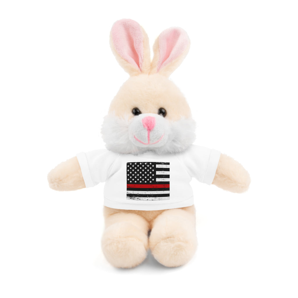 Kids Stuffed Animal with Thin Red line flag Tee