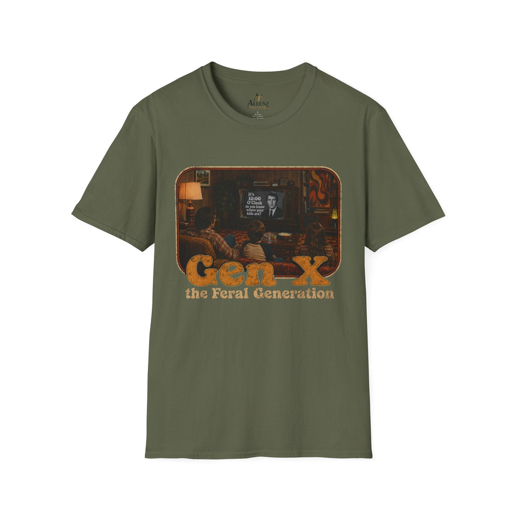 Gen X T-Shirt — "Gen X: The Feral Generation" Retro TV Nostalgia Tee