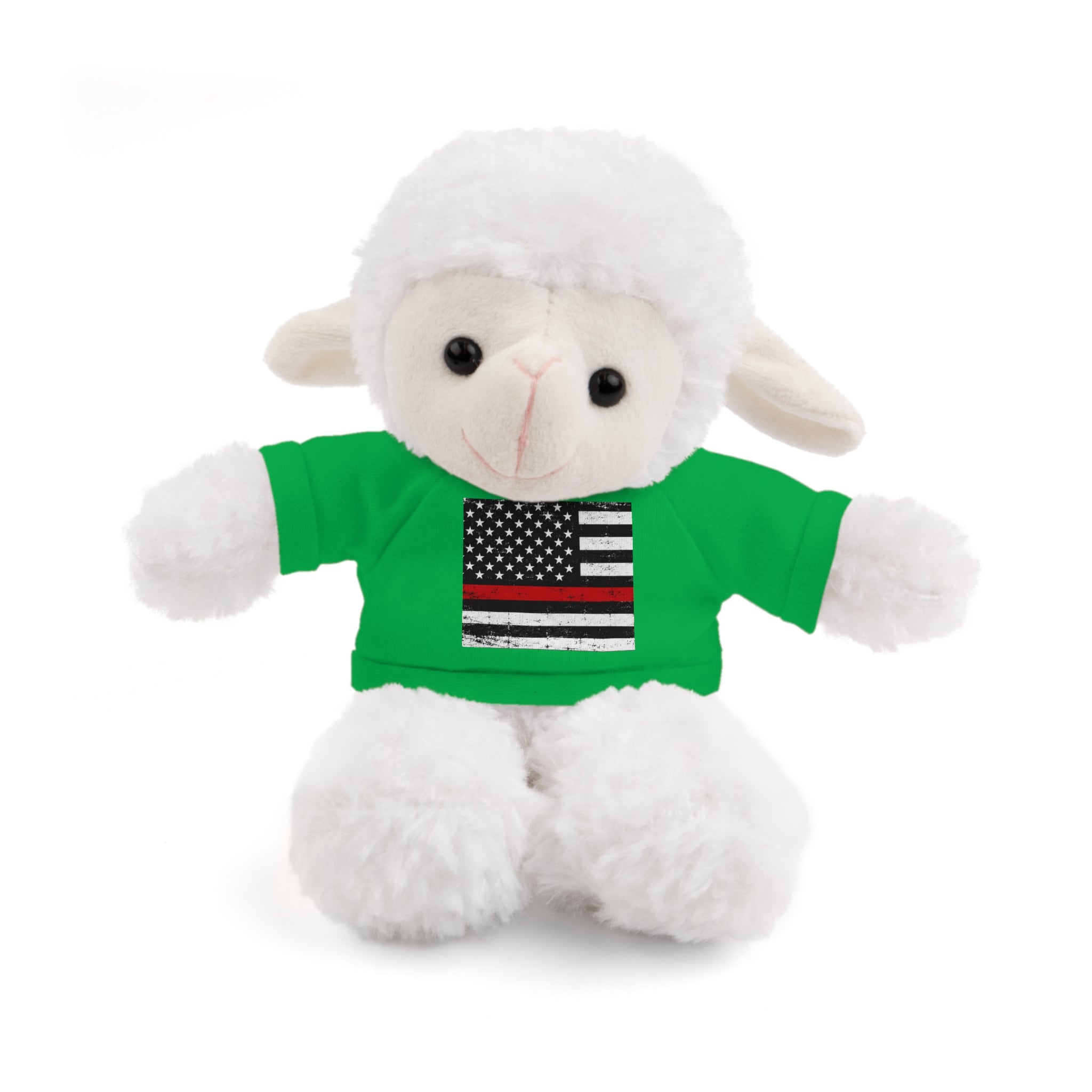 Kids Stuffed Animal with Thin Red line flag Tee