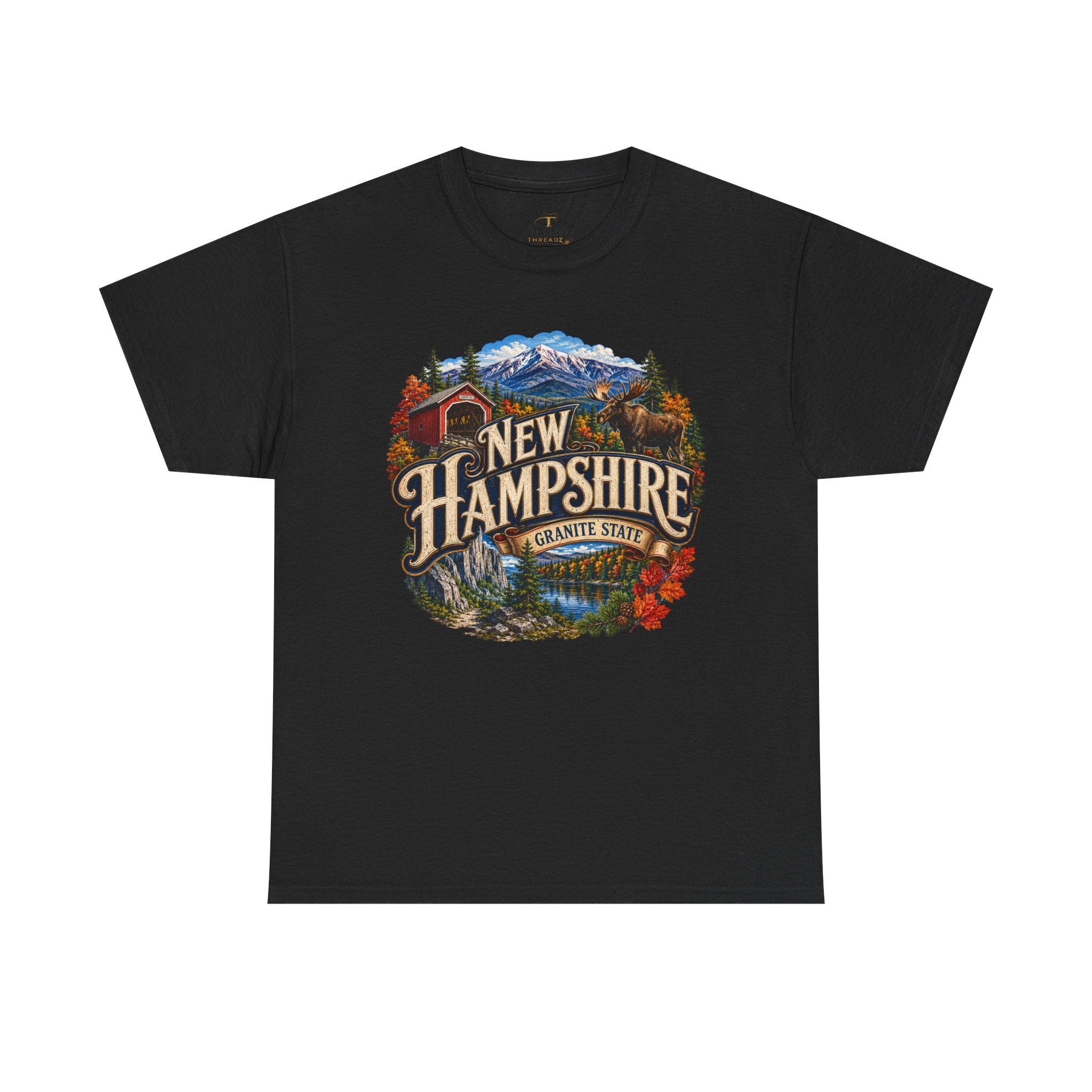 Unisex Heavy Cotton Tee🏔️ New Hampshire – Granite State Adventure and Autumn Beauty 🍁🫎