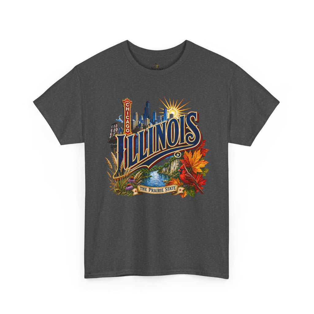 Unisex Heavy Cotton Tee 🌆 Illinois – Big City Energy and Prairie State Pride 🌆