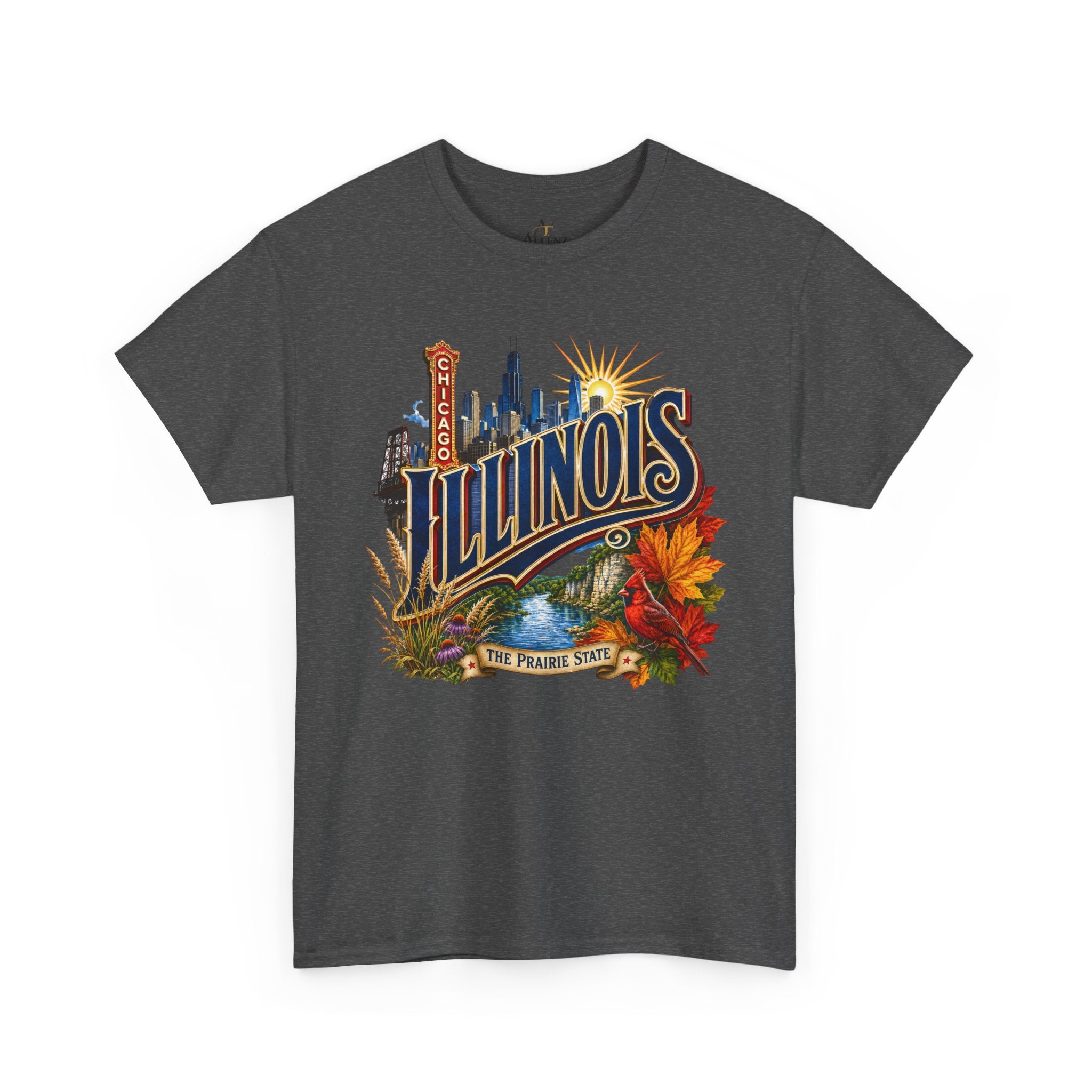 Unisex Heavy Cotton Tee 🌆 Illinois – Big City Energy and Prairie State Pride 🌆