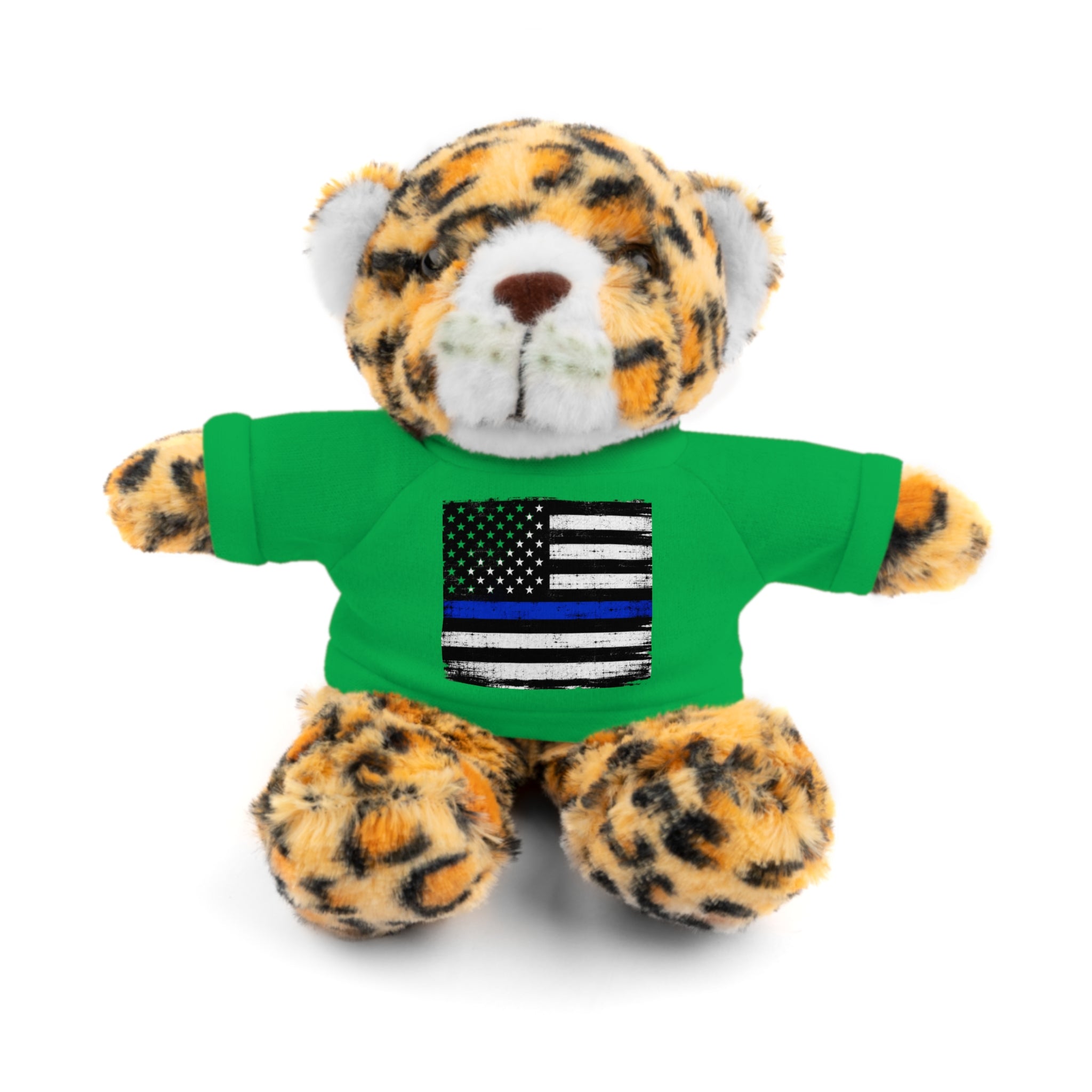 Kids Stuffed Animal with Thin Blue line flag Tee