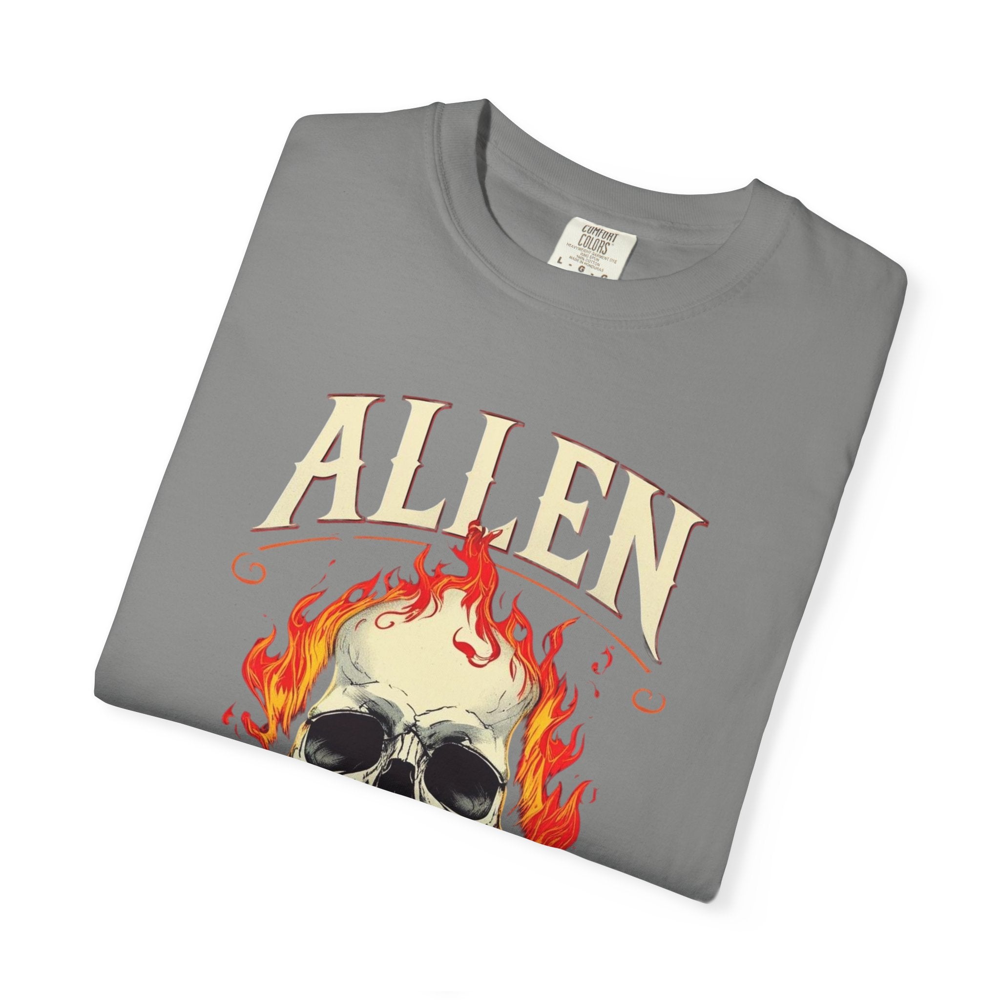 Skull and Flames Cutlery T-Shirt — Allen Cutlery Graphic Tee