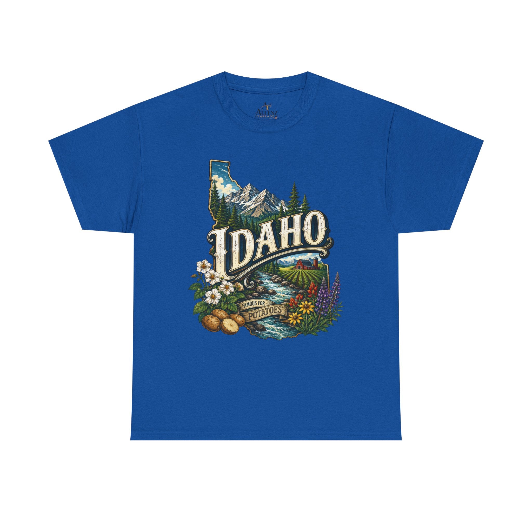 Unisex Heavy Cotton Tee 🥔 Idaho – Mountain Beauty and Rustic Country Charm 🥔