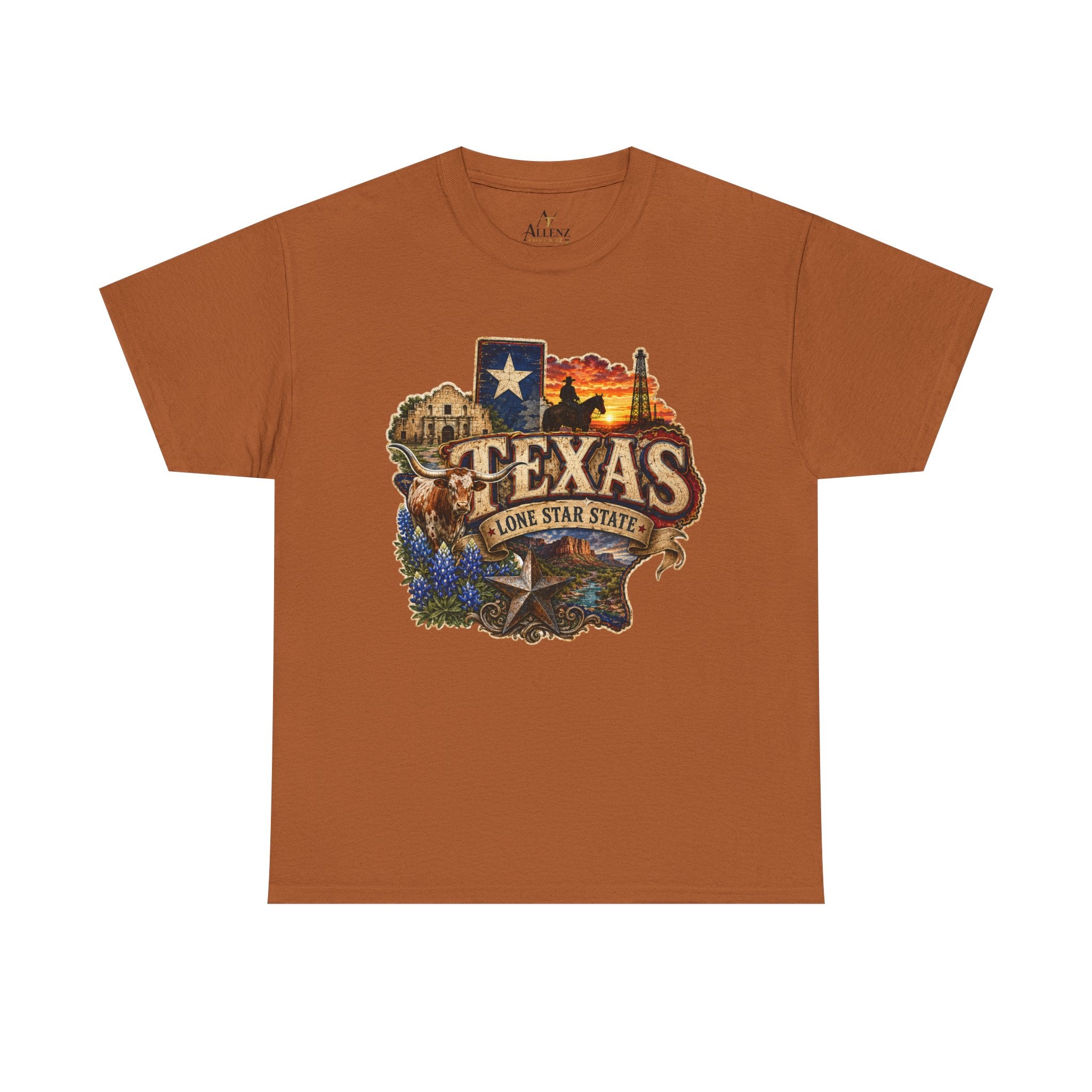 Unisex Heavy Cotton Tee⭐🤠 Texas – Pride of the Lone Star State 🌵🐂